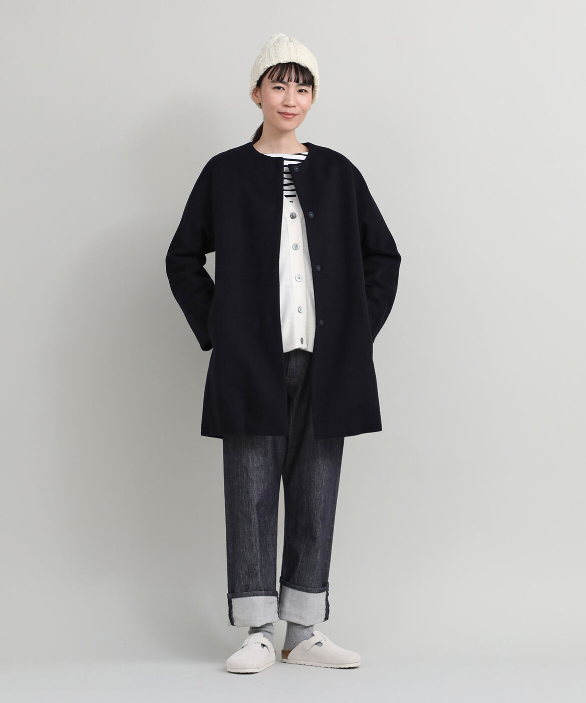 DAY by DAY it&rsquo;s international「ノーカラーコート《Super110's Wool》」|ピーコート|