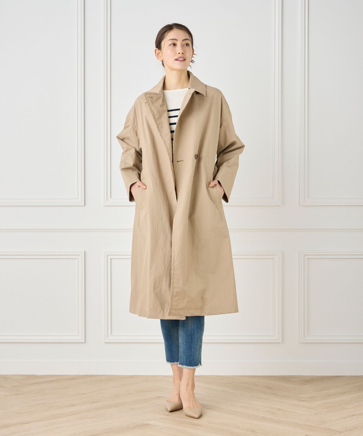 7-IDconcept.「ナイロンタッサートレンチコート」|トレンチコート|