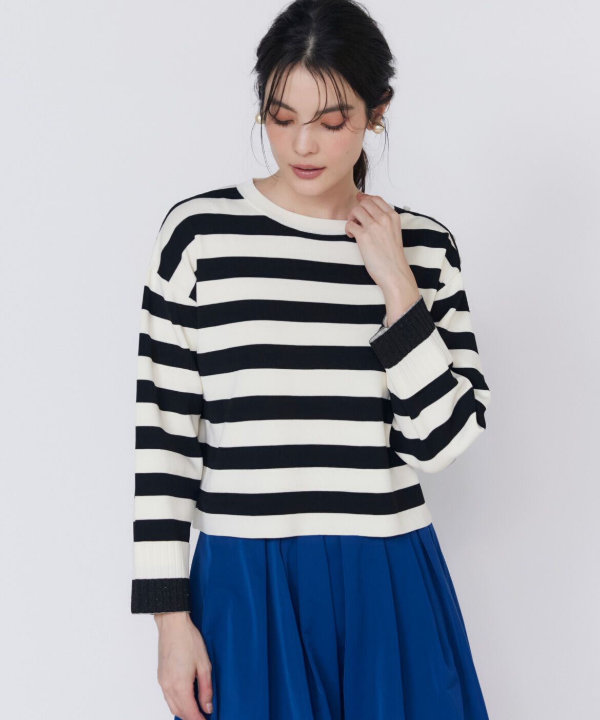 Maglie le cassetto「ラメ配色プルオーバーニット」|ニット・セーター|