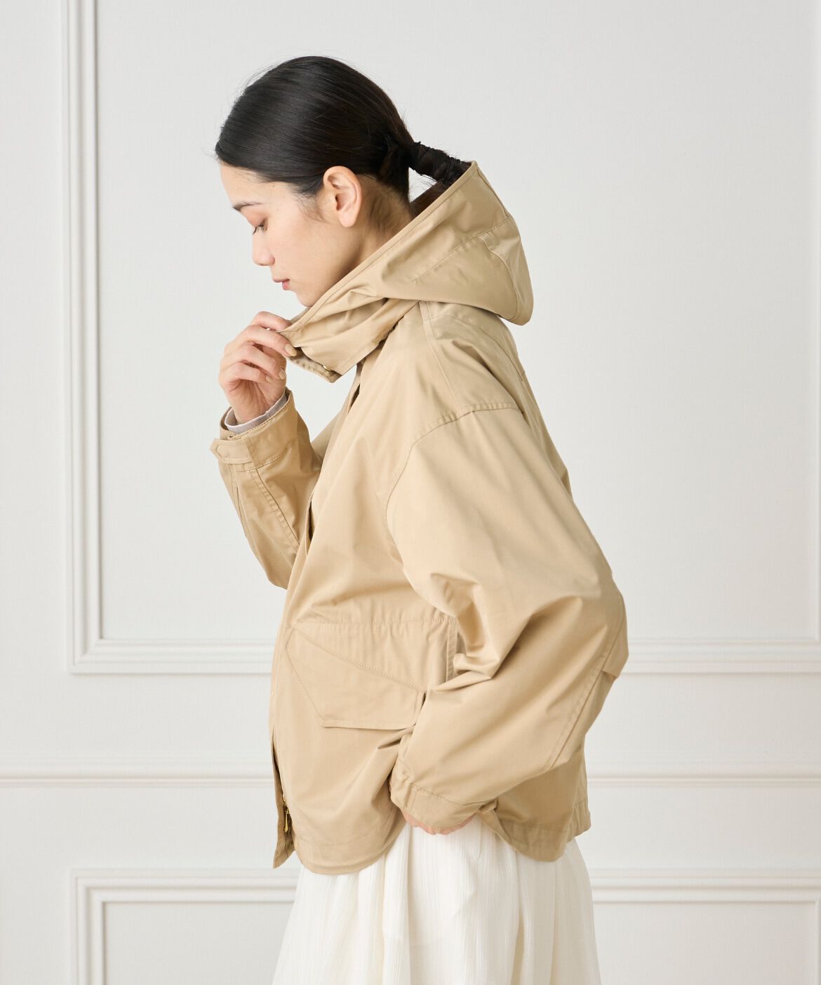 INED「《大きいサイズ》ショートモッズコート」|ミリタリー・モッズコート|