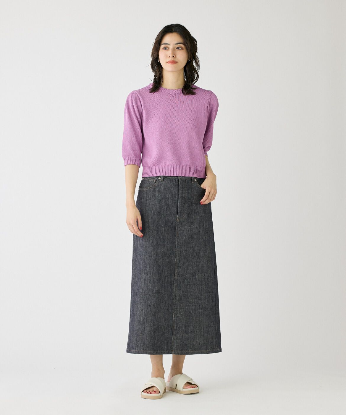 I.T.'S international「ポケットワークストレートスカート《SUVIN DENIM》」|スカート|