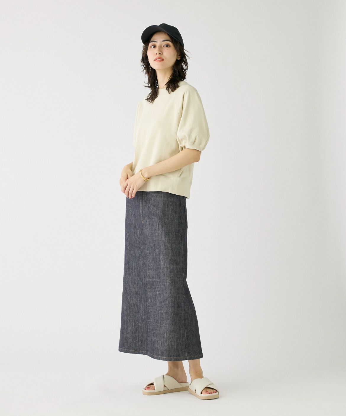 I.T.'S international「ポケットワークストレートスカート《SUVIN DENIM》」|スカート|