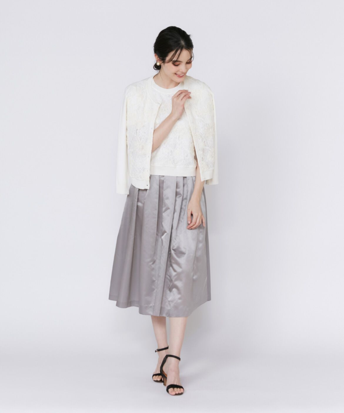 Maglie le cassetto「《大きいサイズ》3D刺繍レースプルオーバー《Maglie White》」|ニット・セーター|