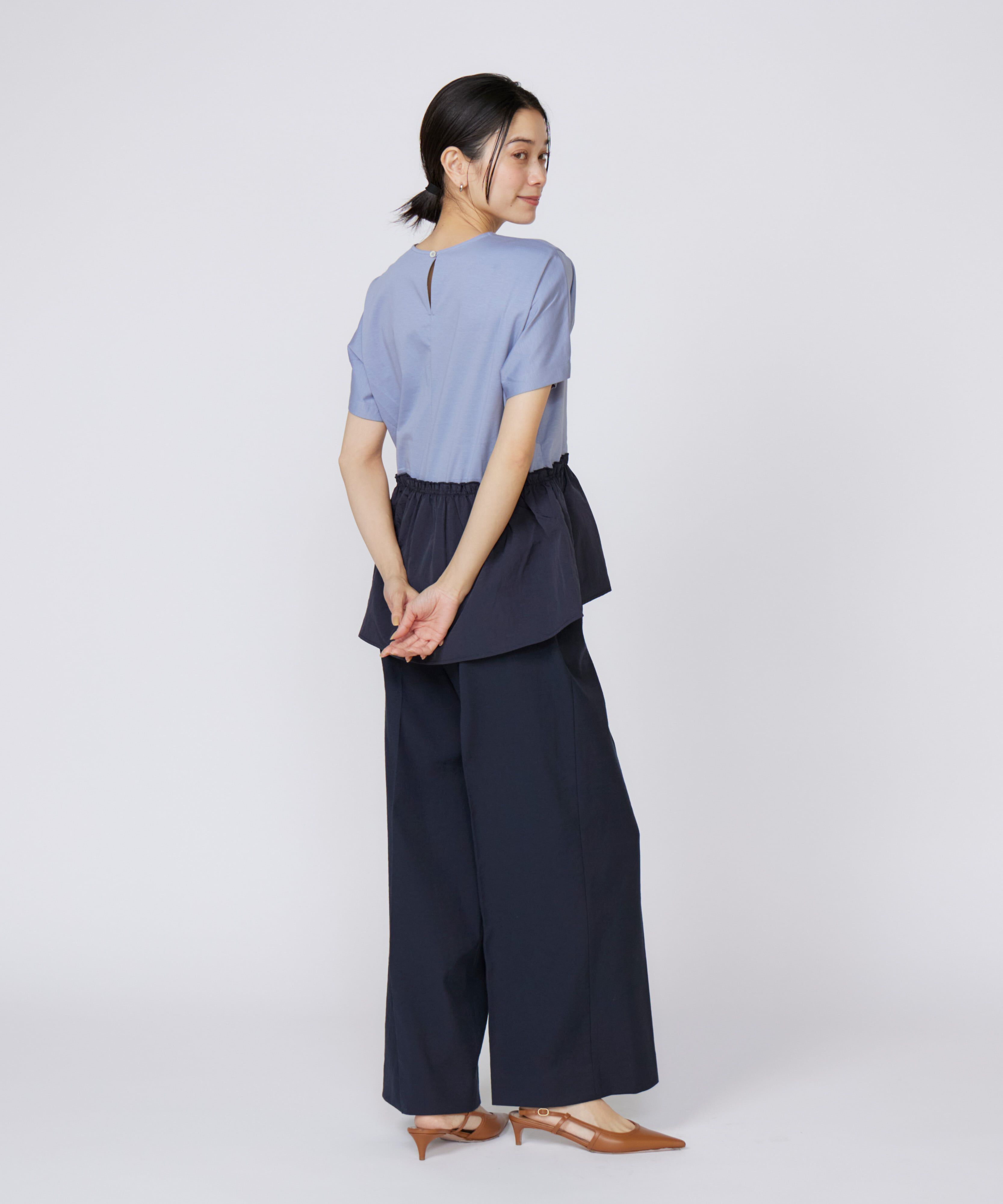 INED「シェルタリングドライ美脚ワイドパンツ」|スラックス|