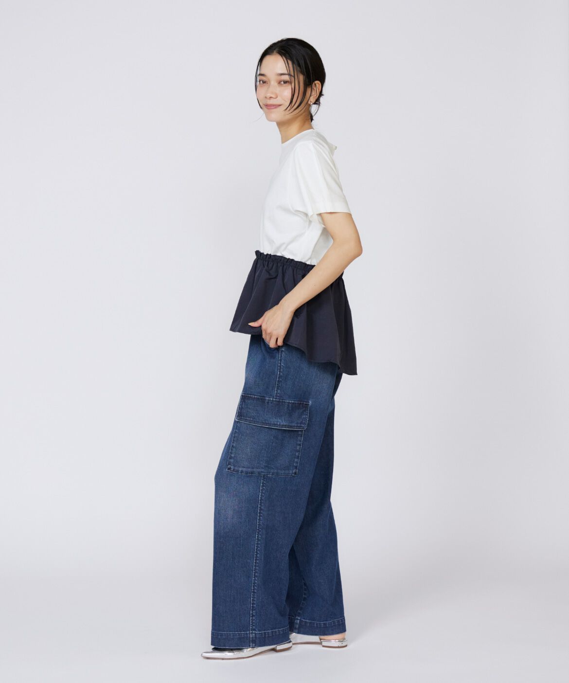 INED「ドッキングペプラムカットソー」|Tシャツ・カットソー|