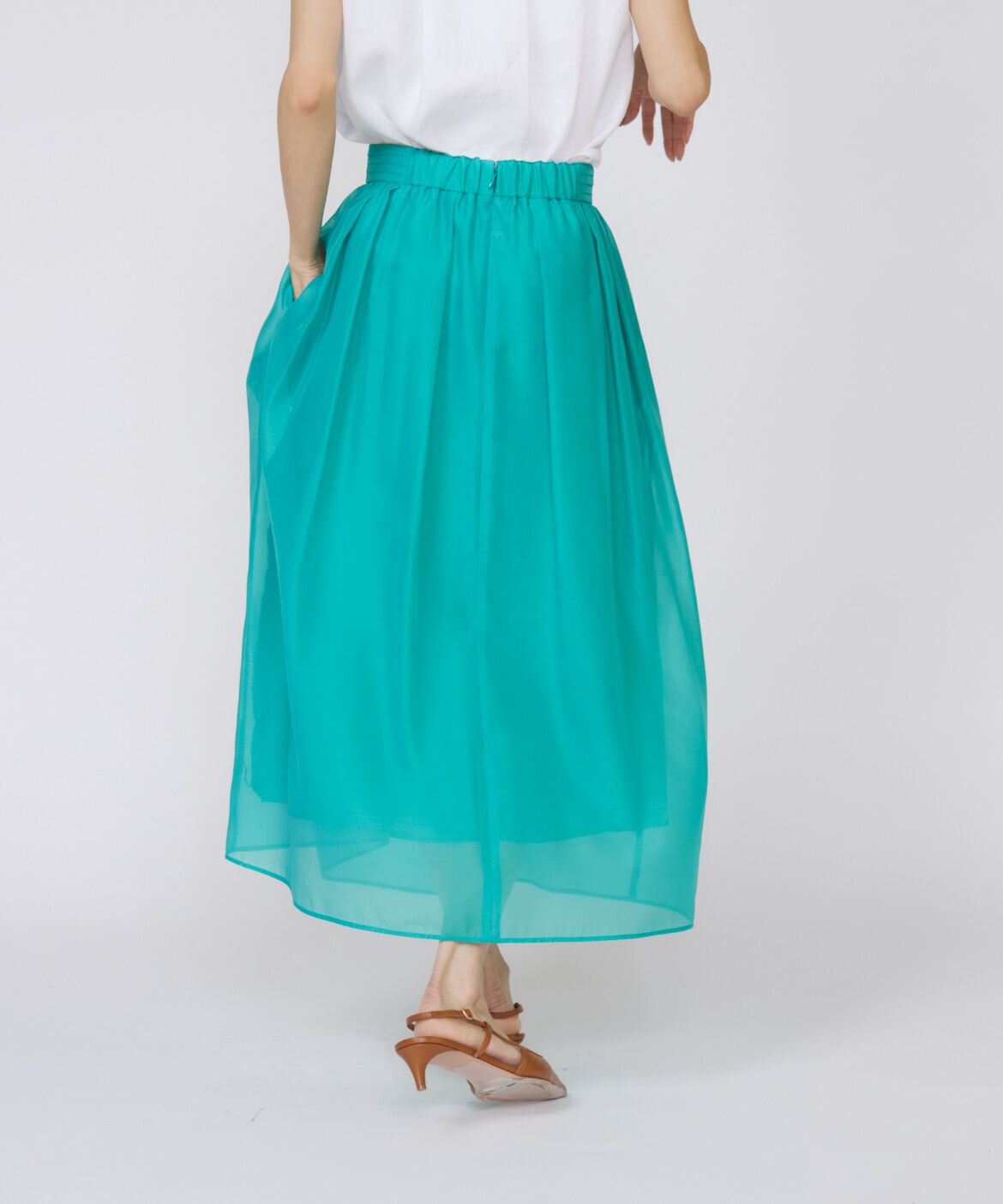 INED「《大きいサイズ》シアースカート」|フレア|