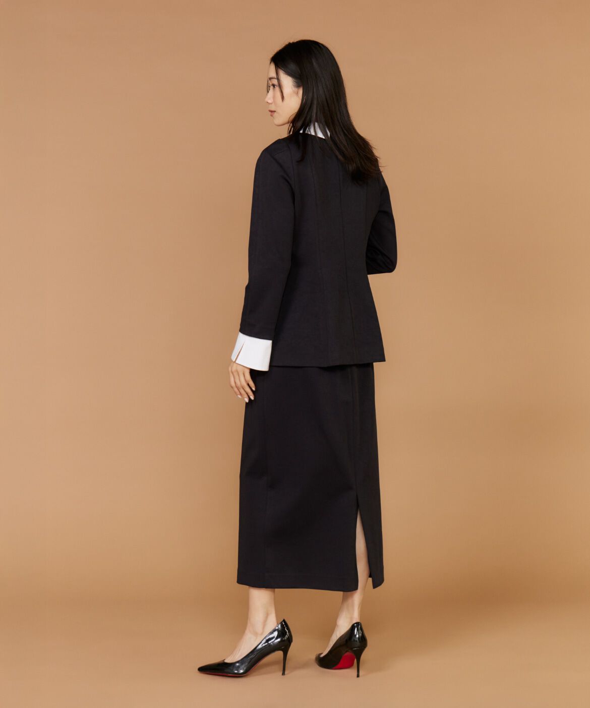 INED「《大きいサイズ》ハイウエストタイトスカート」|タイト|