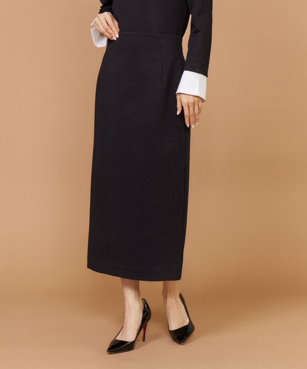 INED「《大きいサイズ》ハイウエストタイトスカート」|タイト|