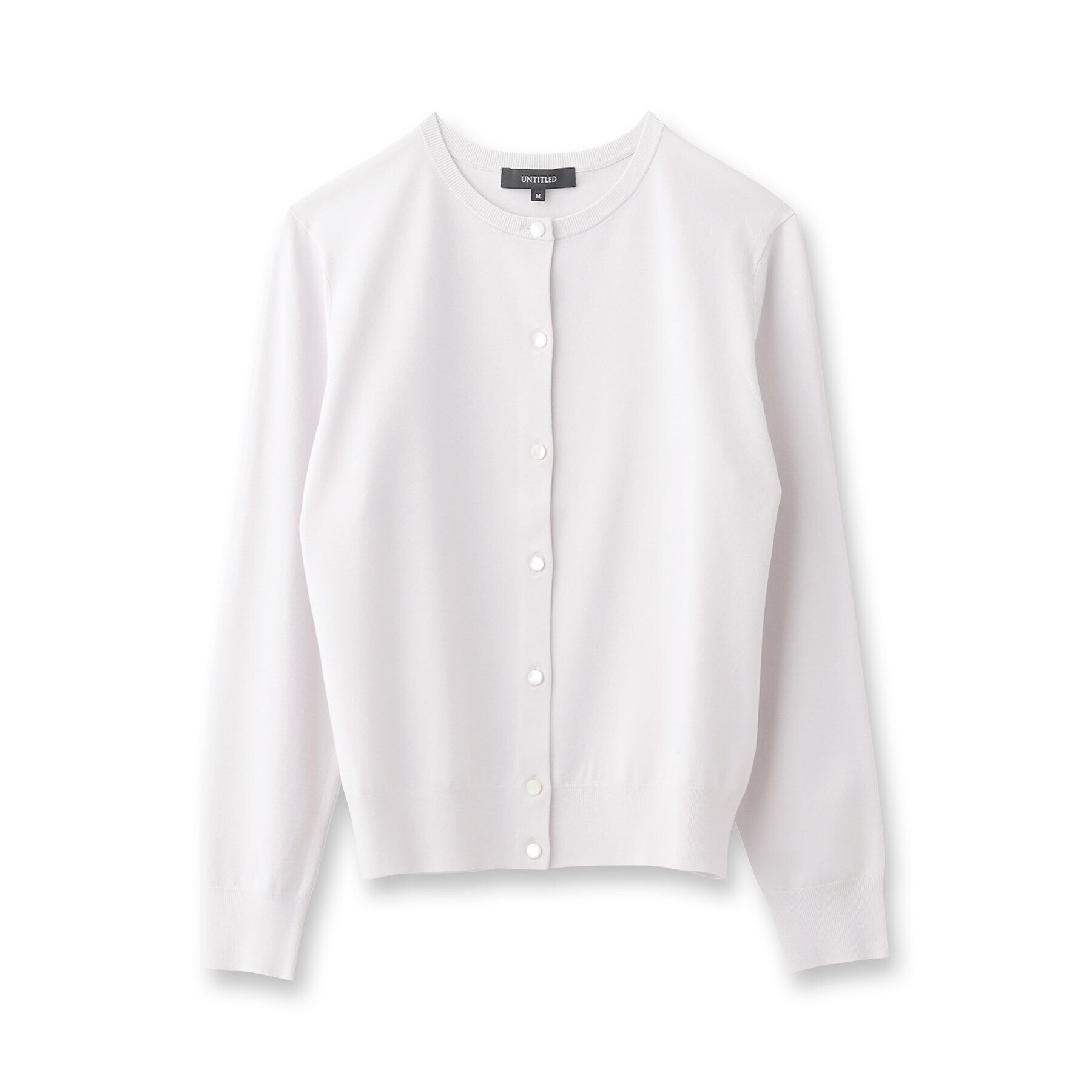 UNTITLED「【薄手素材/アンサンブル可能/】レーヨンストレッチ クルーネックカーディガン」|カーディガン|