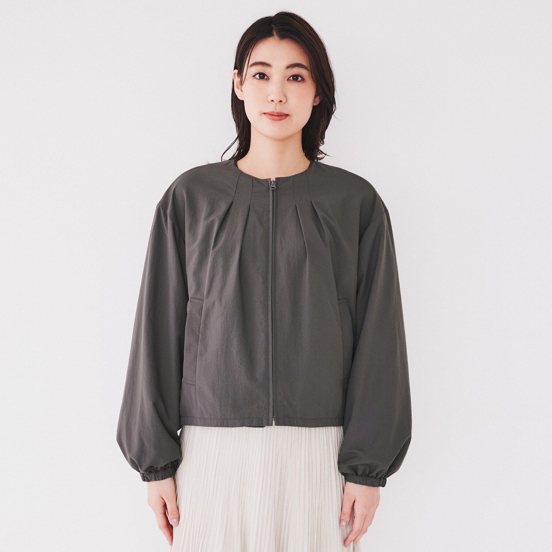UNTITLED「【スポーティー/ショート丈羽織】ドロストブルゾン」|ブルゾン・スタジャン|