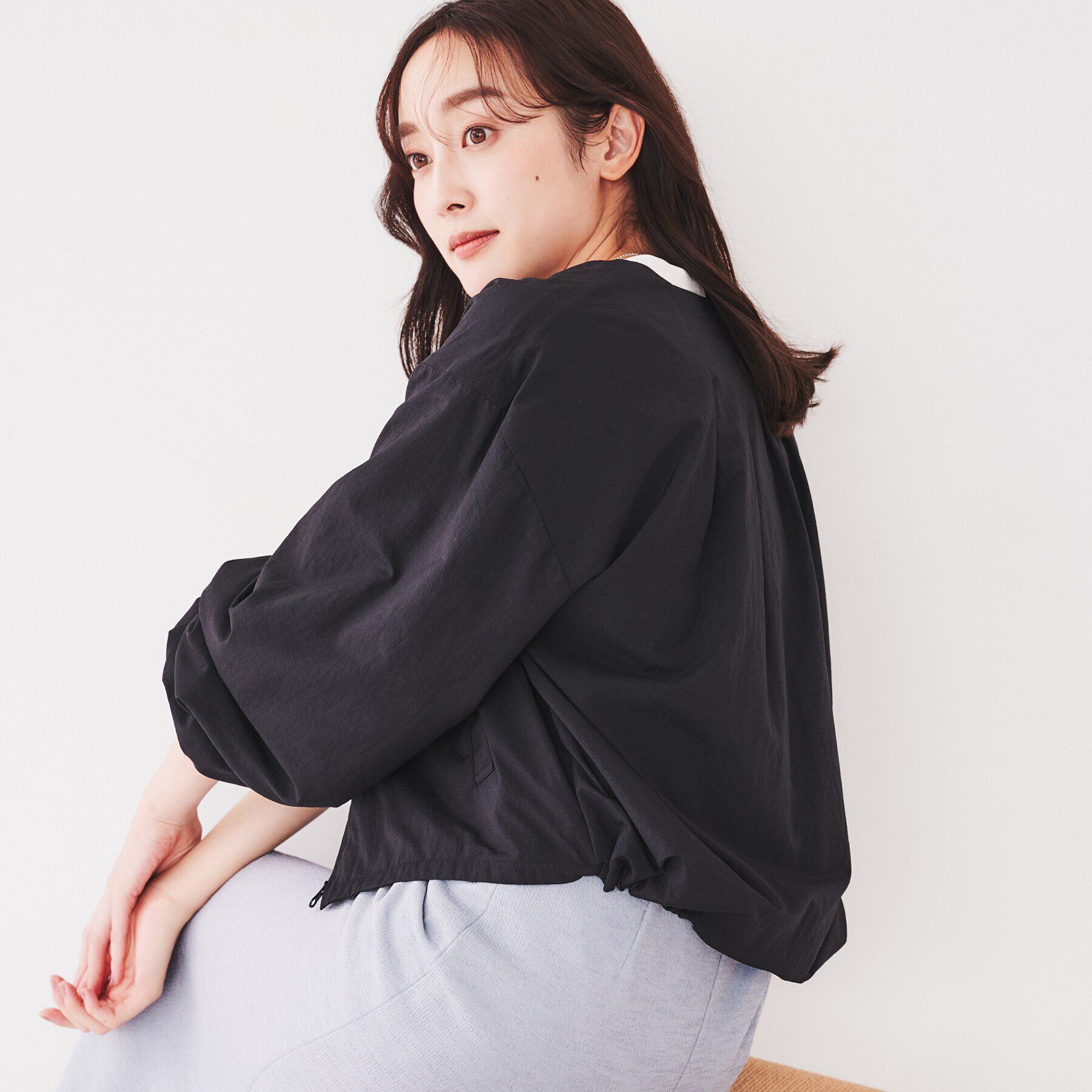 UNTITLED「【スポーティー/ショート丈羽織】ドロストブルゾン」|ブルゾン・スタジャン|