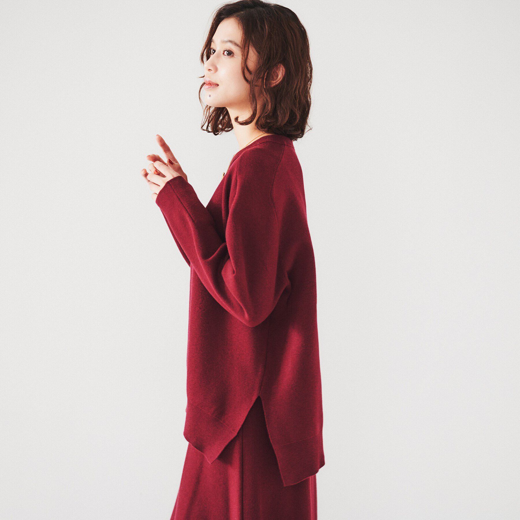 UNTITLED「【セットアップ可能/スウェットライク】バラクラバ付き ニットプルオーバー」|ニット・セーター|