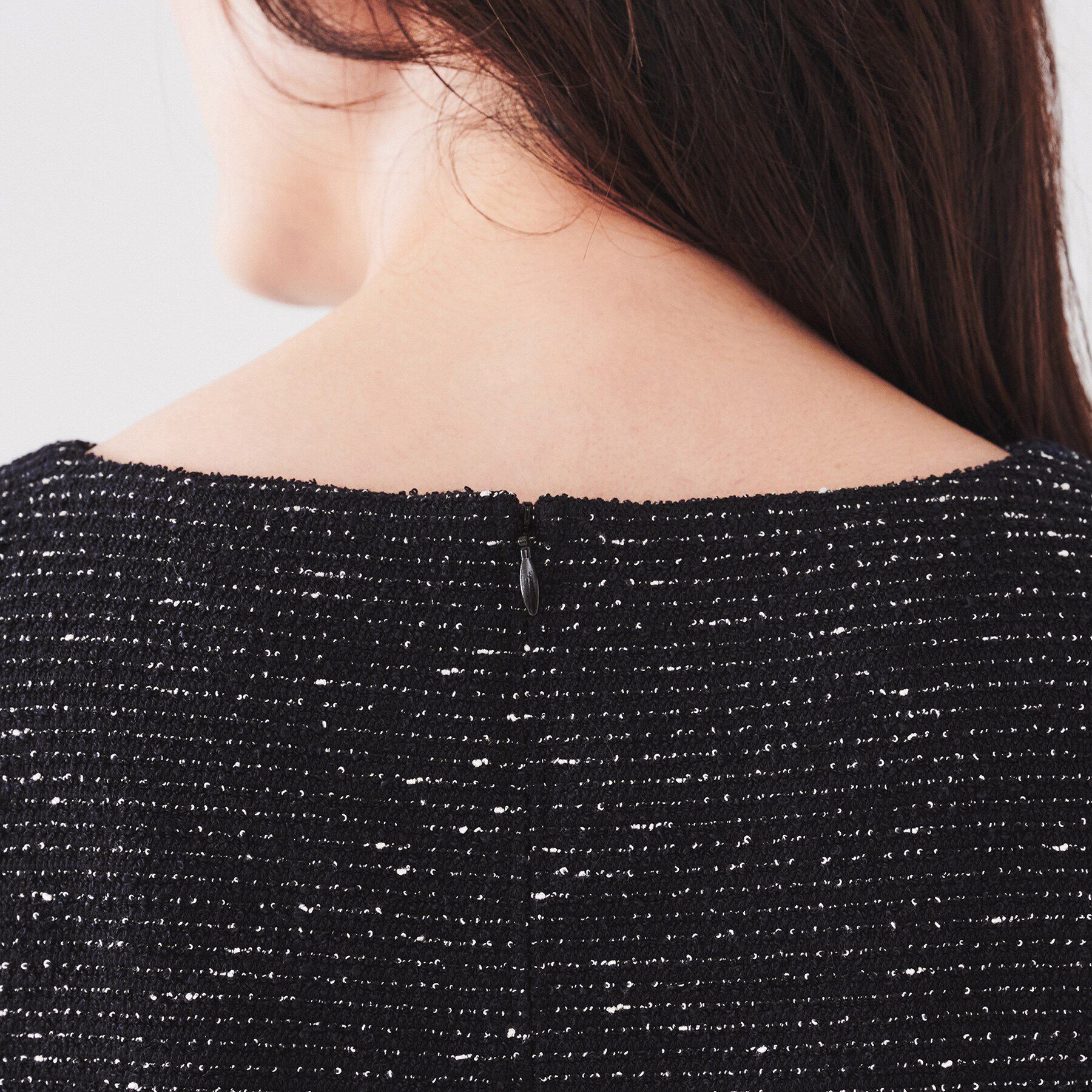 UNTITLED「【日本製/きれいめ】ツイードライクジャージ サックワンピース」|ワンピース|