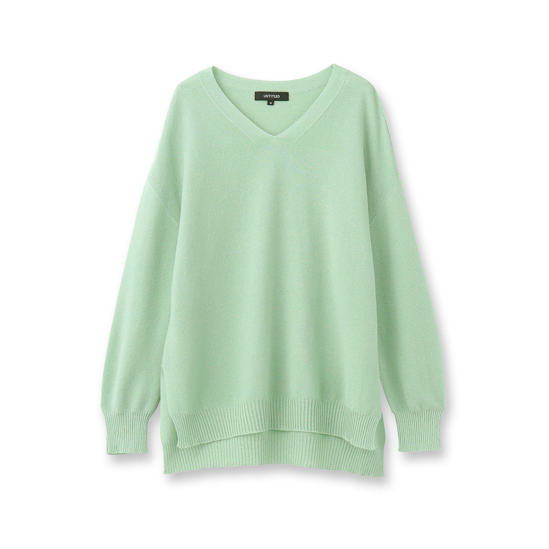 UNTITLED「【体型カバー/清涼感】サイドスリット Vネックニット」|ニット・セーター|