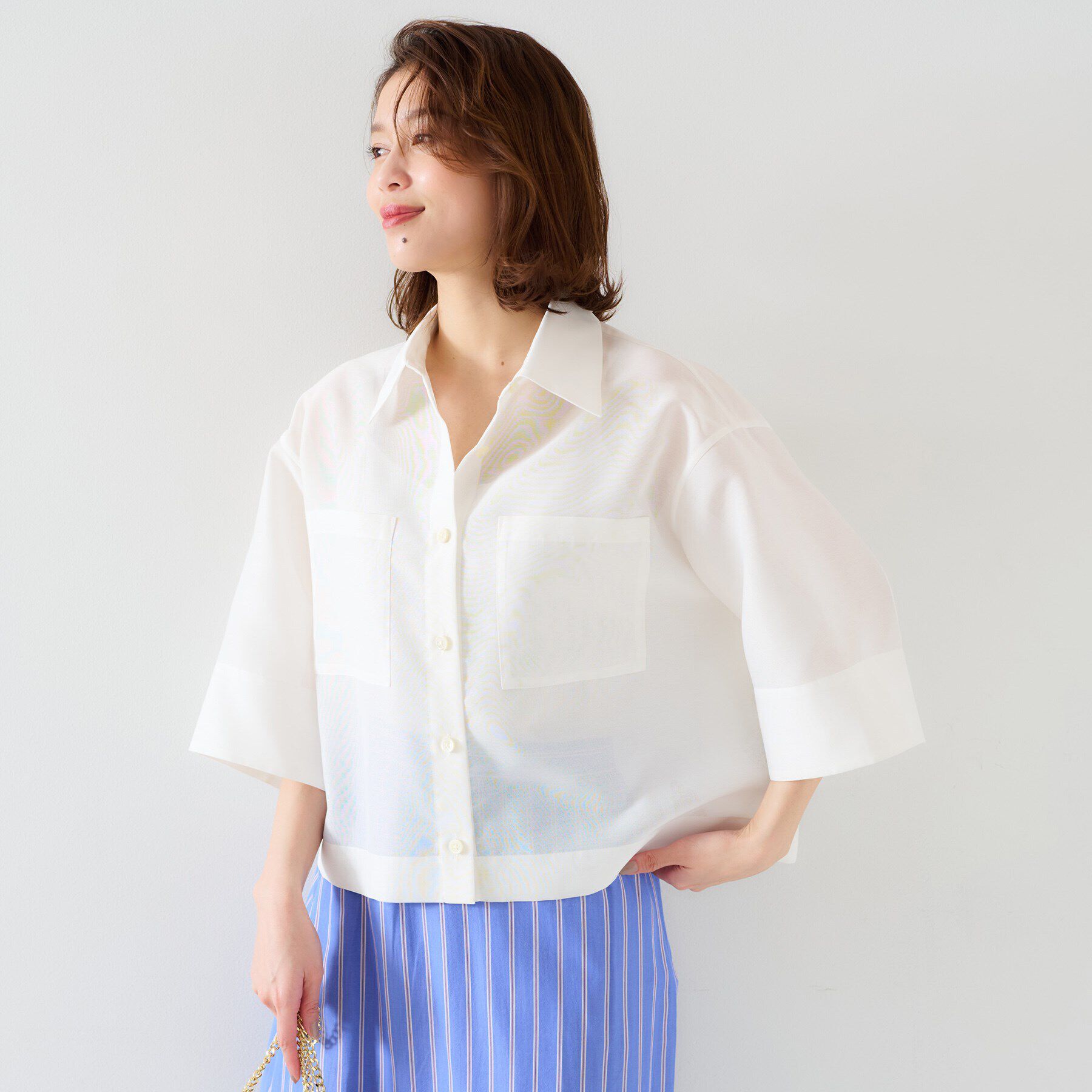 UNTITLED「【セットアップ可能】オーガンジーボクシーシャツ」|シャツ・ブラウス|