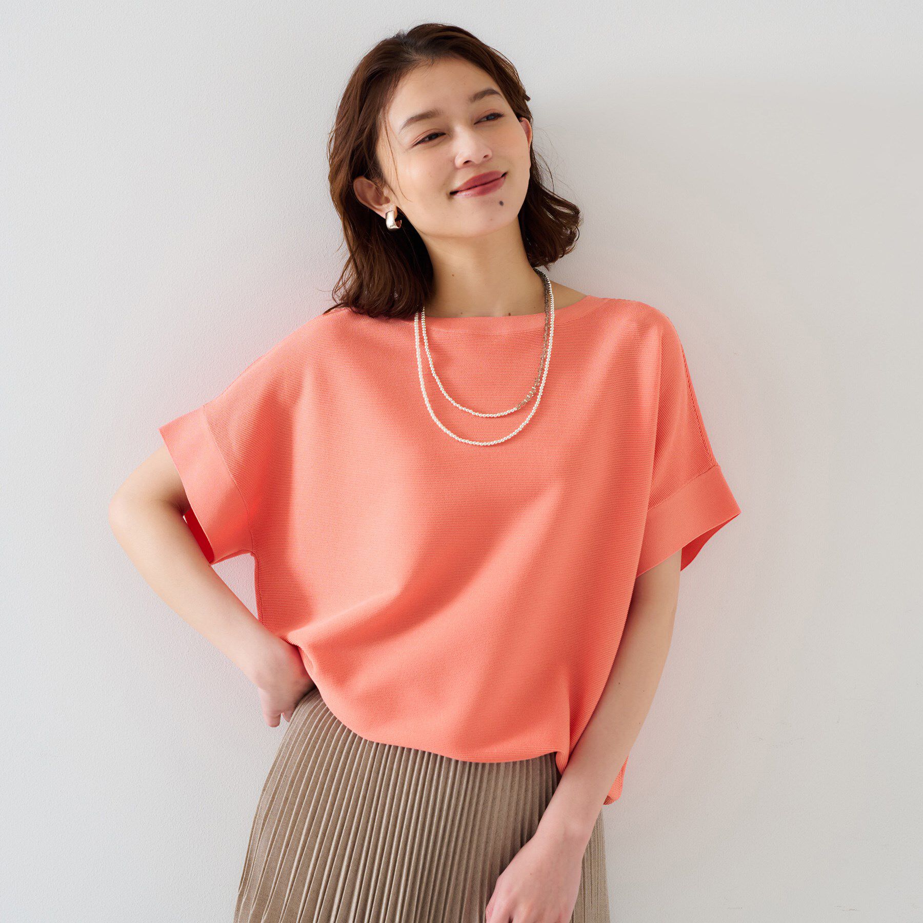 UNTITLED「【12色展開/体型カバー/2way】バウンドスリーブニット」|ニット・セーター|