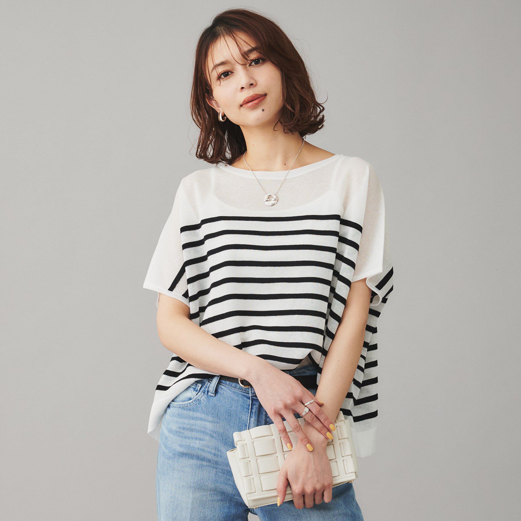 UNTITLED「【TRADITIONAL WEATHERWEAR】LYNE KNIT SHEERプルオーバー」|Tシャツ・カットソー|