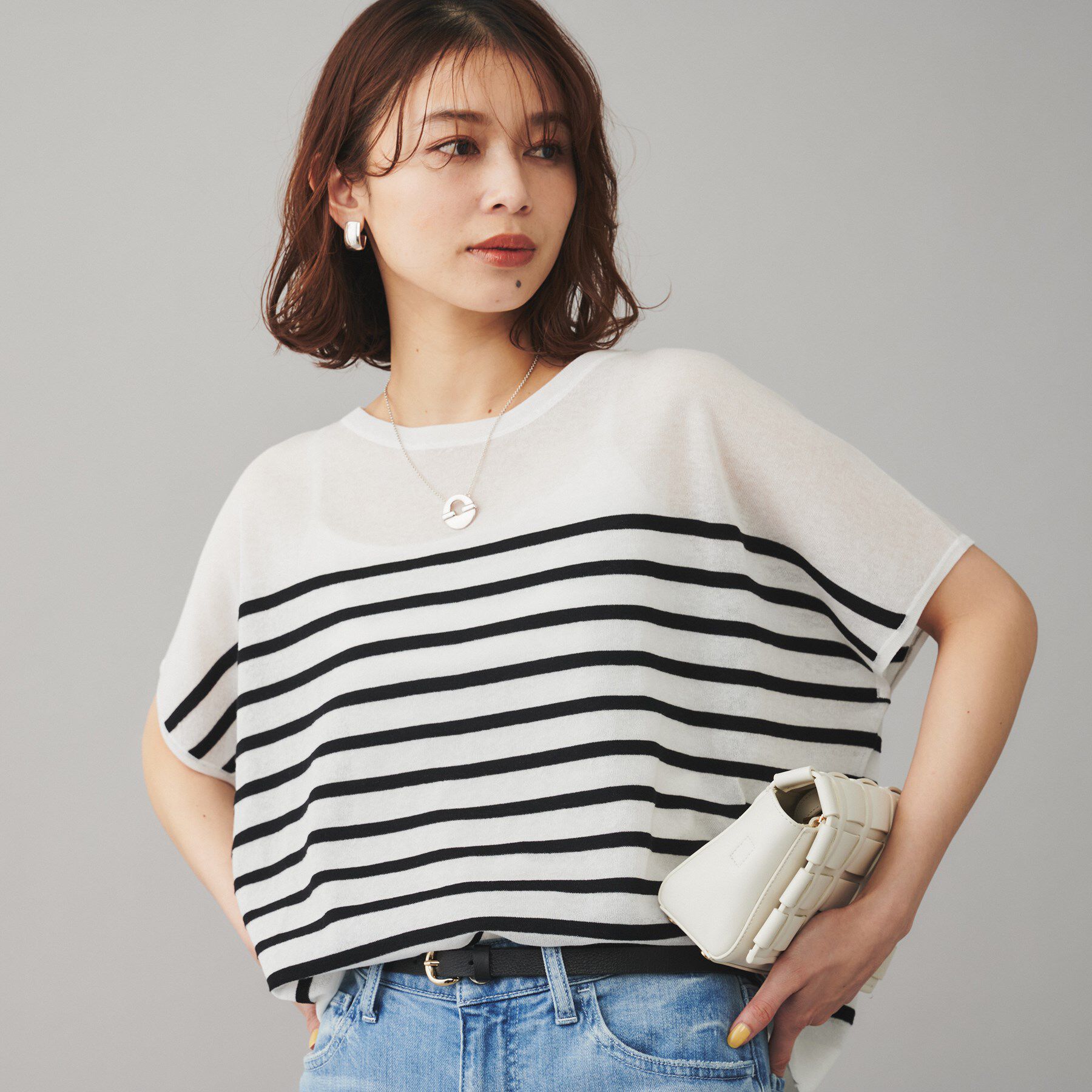 UNTITLED「【TRADITIONAL WEATHERWEAR】LYNE KNIT SHEERプルオーバー」|Tシャツ・カットソー|ブラック(519)