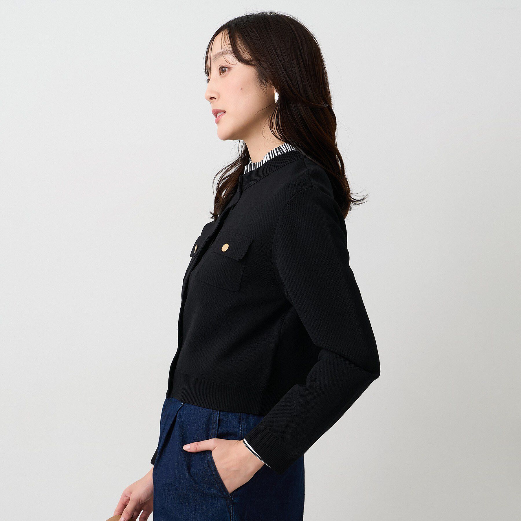 UNTITLED「【洗える/ジャケット風】ミラノリブカーディガン」|カーディガン|