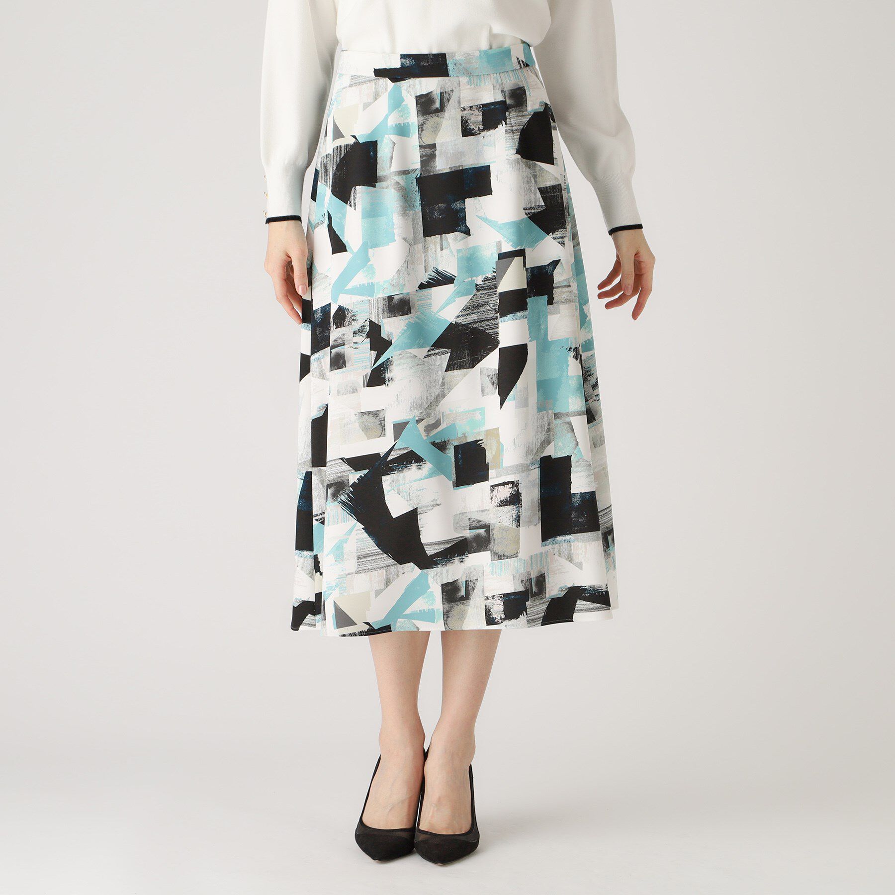 COUP DE CHANCE「【洗える／日本製】幾何学柄フレアスカート」|スカート|