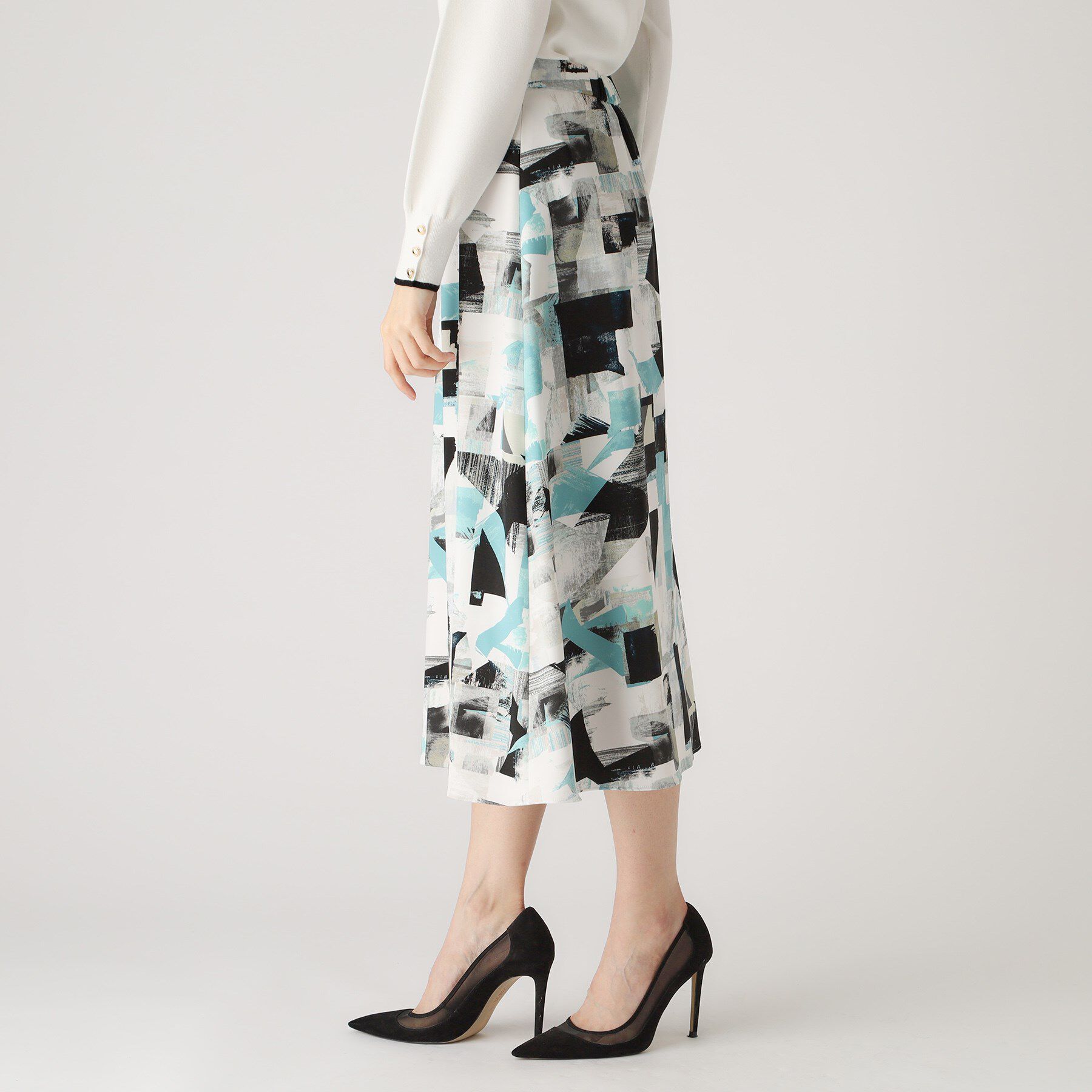 COUP DE CHANCE「【洗える／日本製】幾何学柄フレアスカート」|スカート|