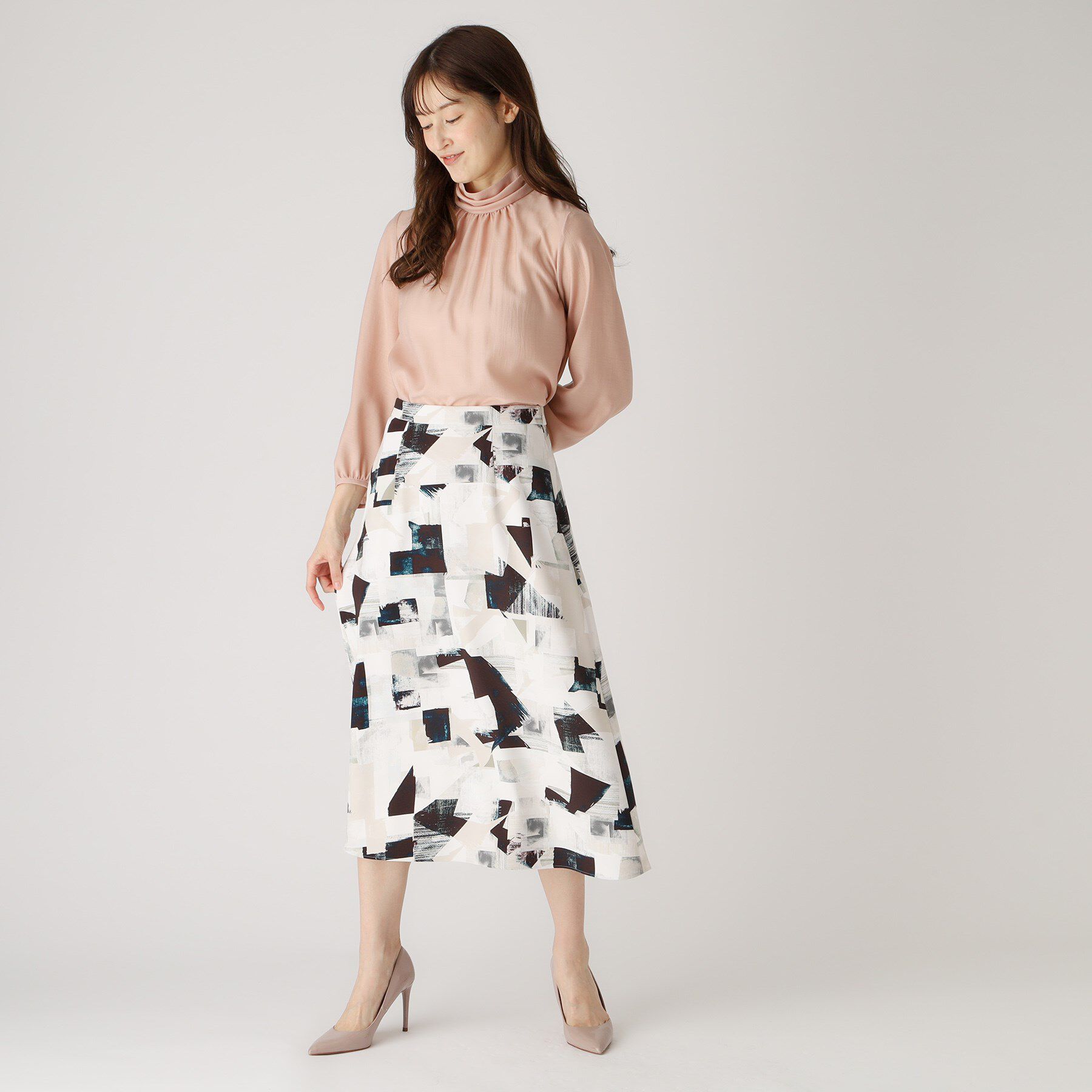COUP DE CHANCE「【洗える／日本製】幾何学柄フレアスカート」|スカート|