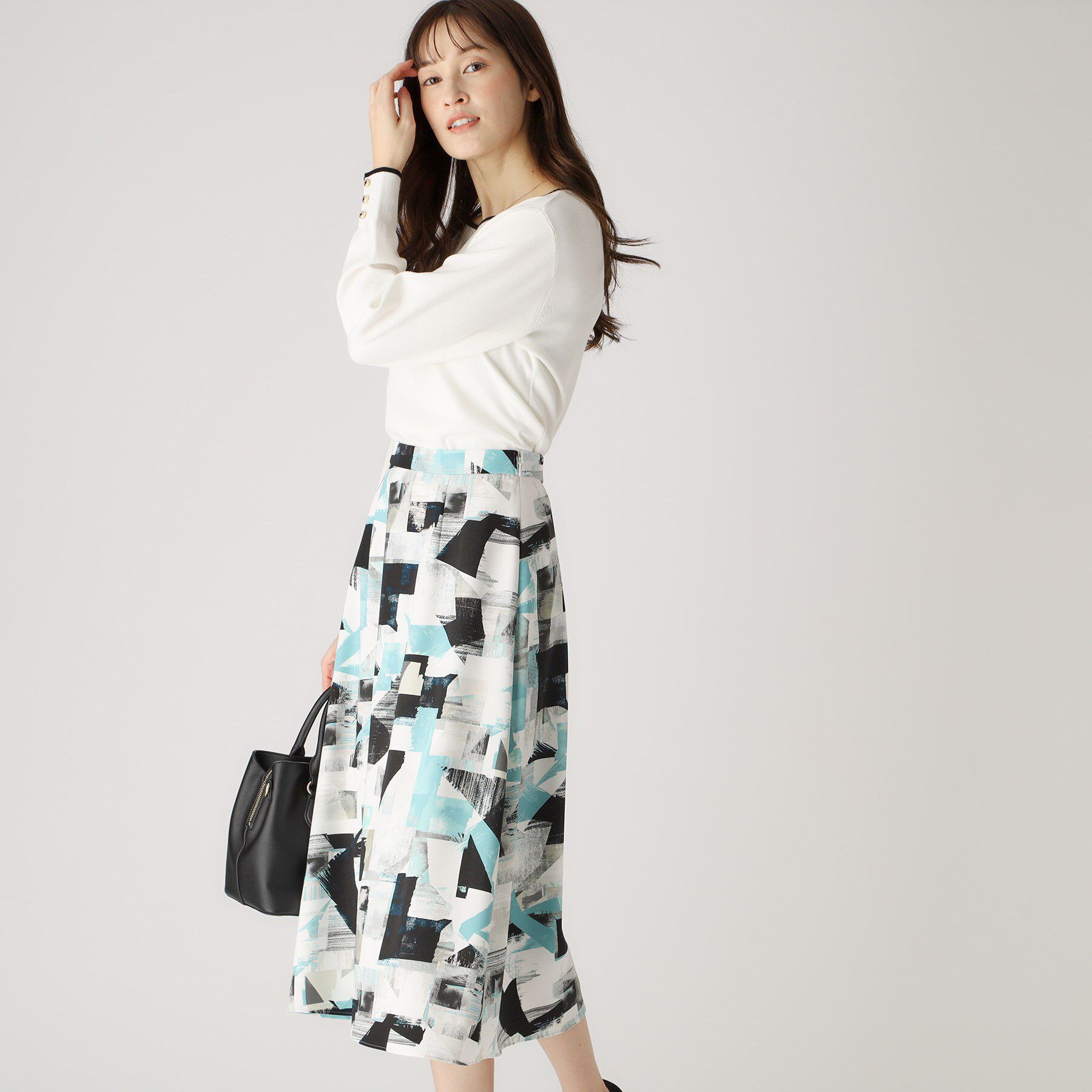 COUP DE CHANCE「【洗える／日本製】幾何学柄フレアスカート」|スカート|