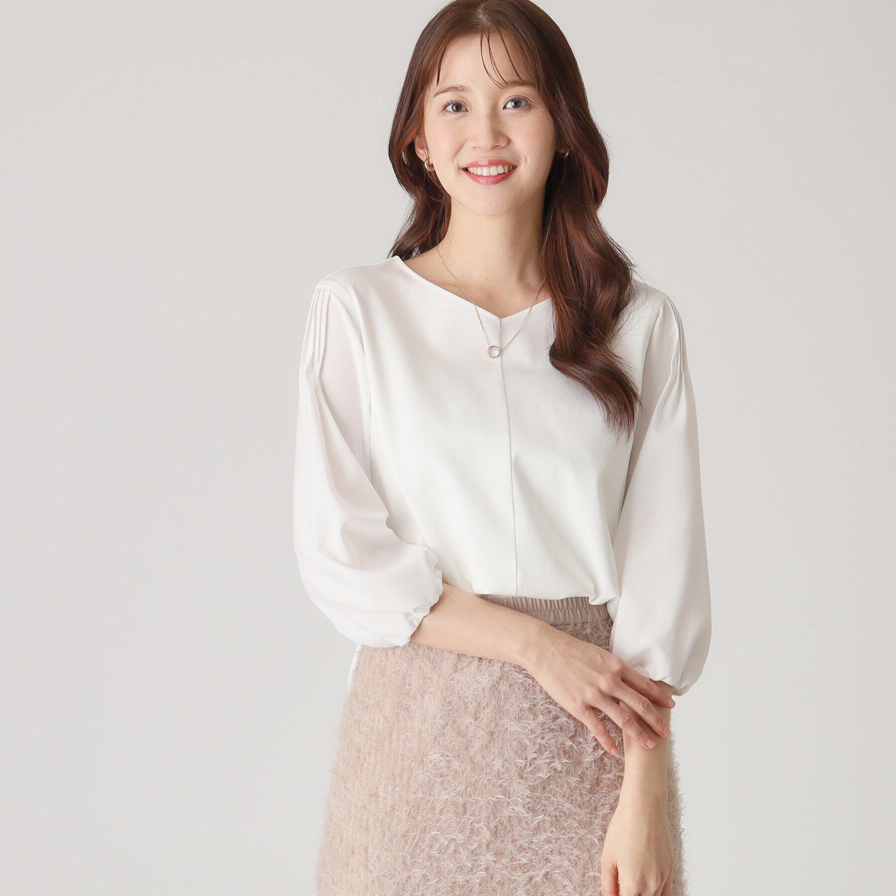 COUP DE CHANCE「【洗える／日本製／袖の異素材使い】ジャージプルオーバー」|Tシャツ・カットソー|