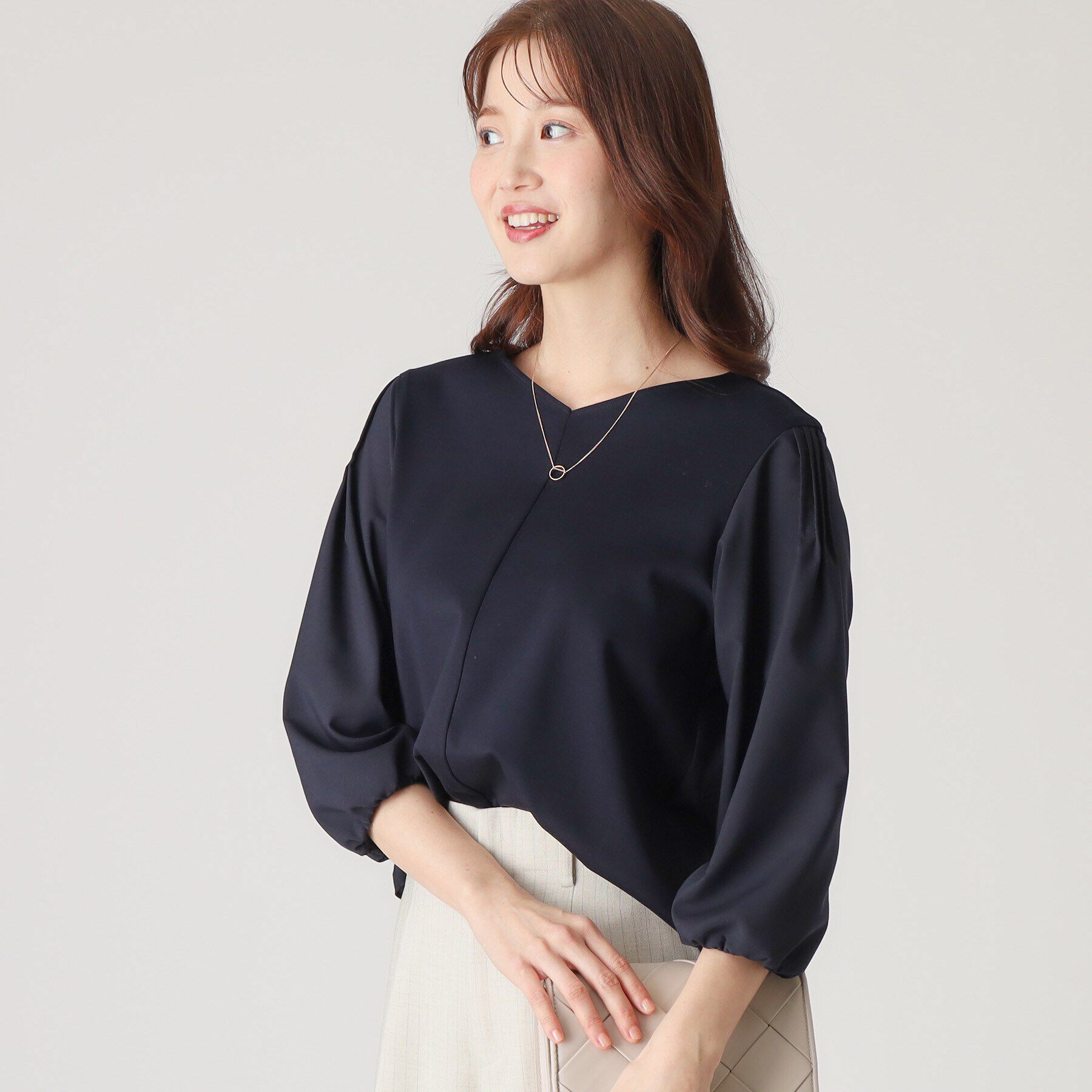 COUP DE CHANCE「【洗える／日本製／袖の異素材使い】ジャージプルオーバー」|Tシャツ・カットソー|