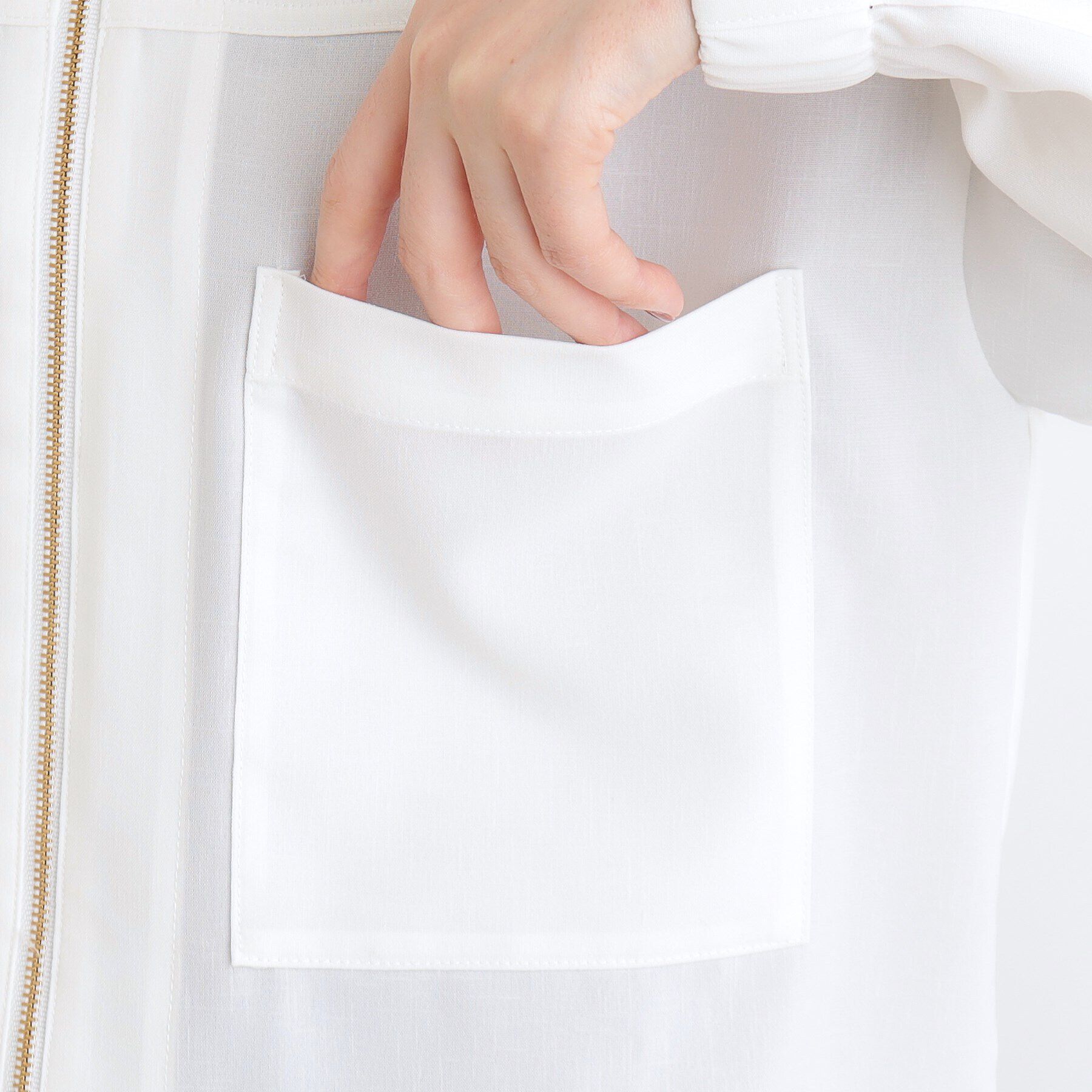 grove「【追加】麻調ノーカラーシアーブルゾン」|ブルゾン・スタジャン|