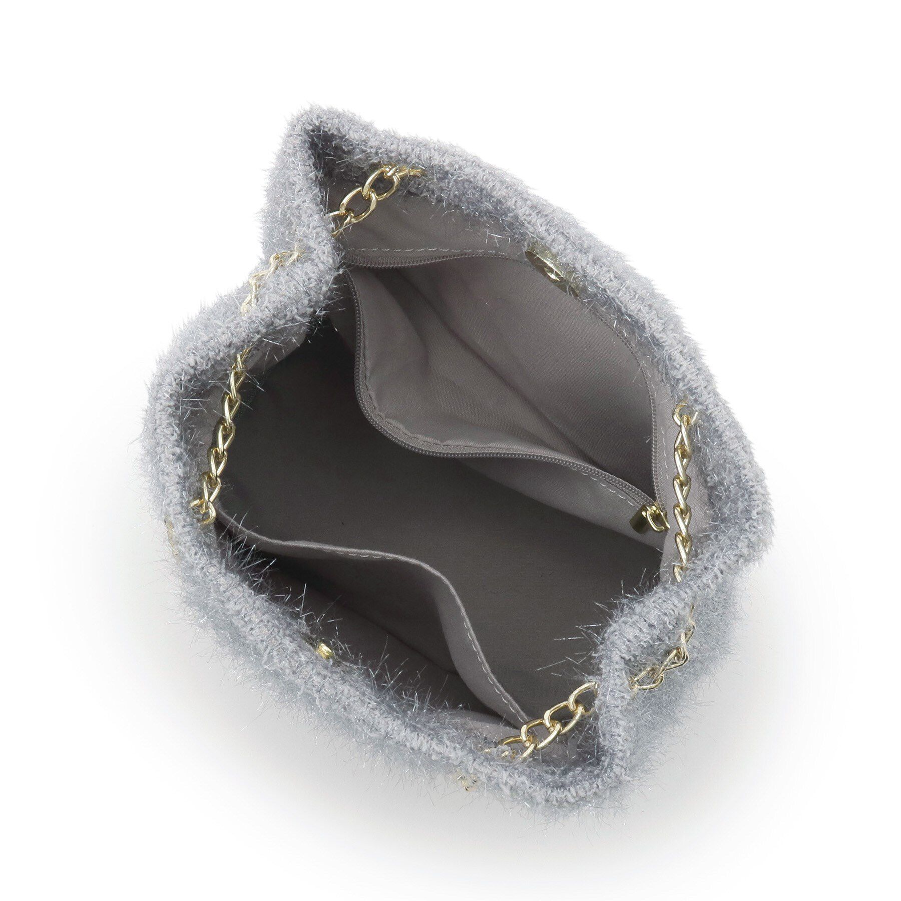 grove「【雑誌掲載】ラメニットチェーン巾着ショルダー」|ショルダー・メッセンジャー|