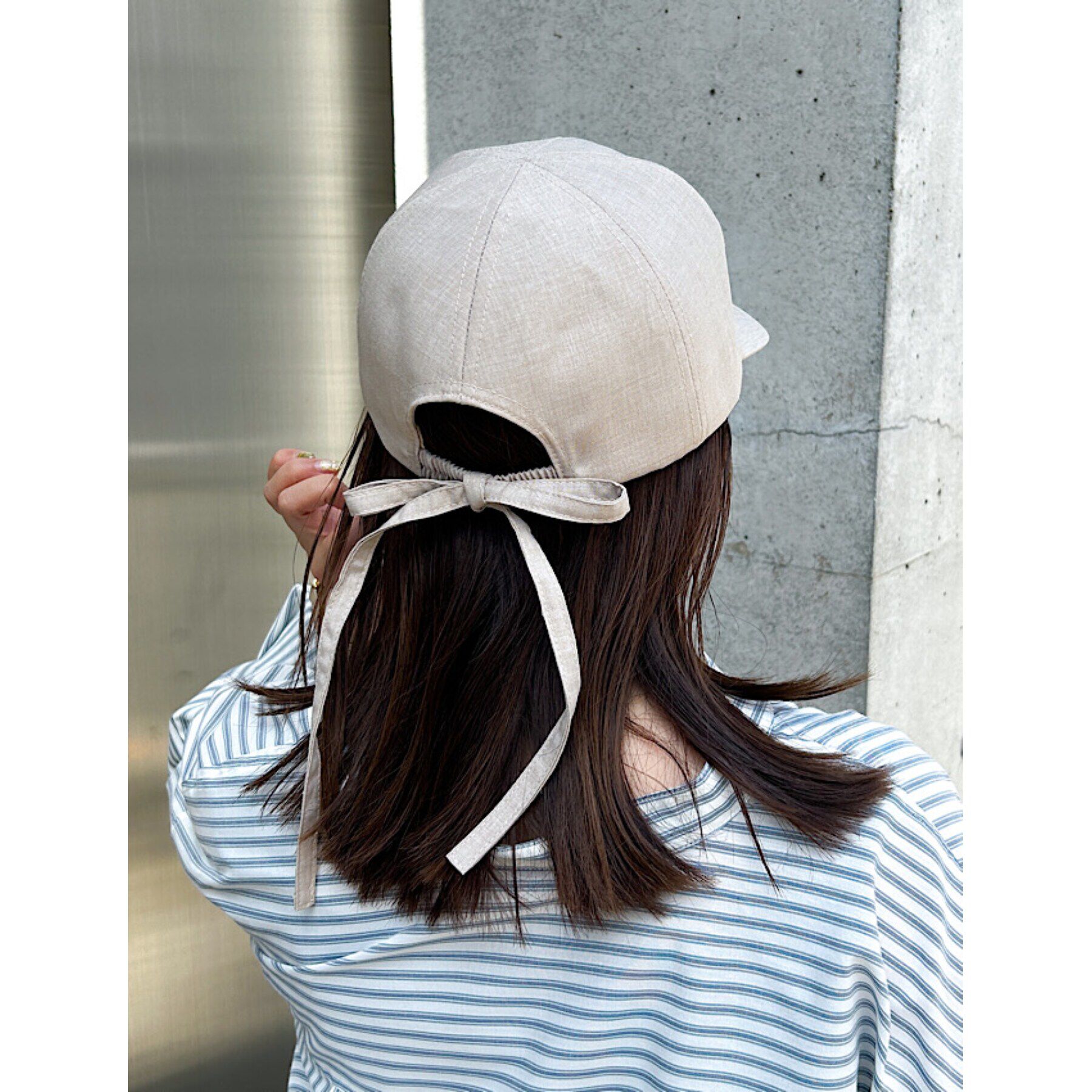 grove「バッグリボンキャップ【リボン取り外し可】」|キャップ・キャスケット|