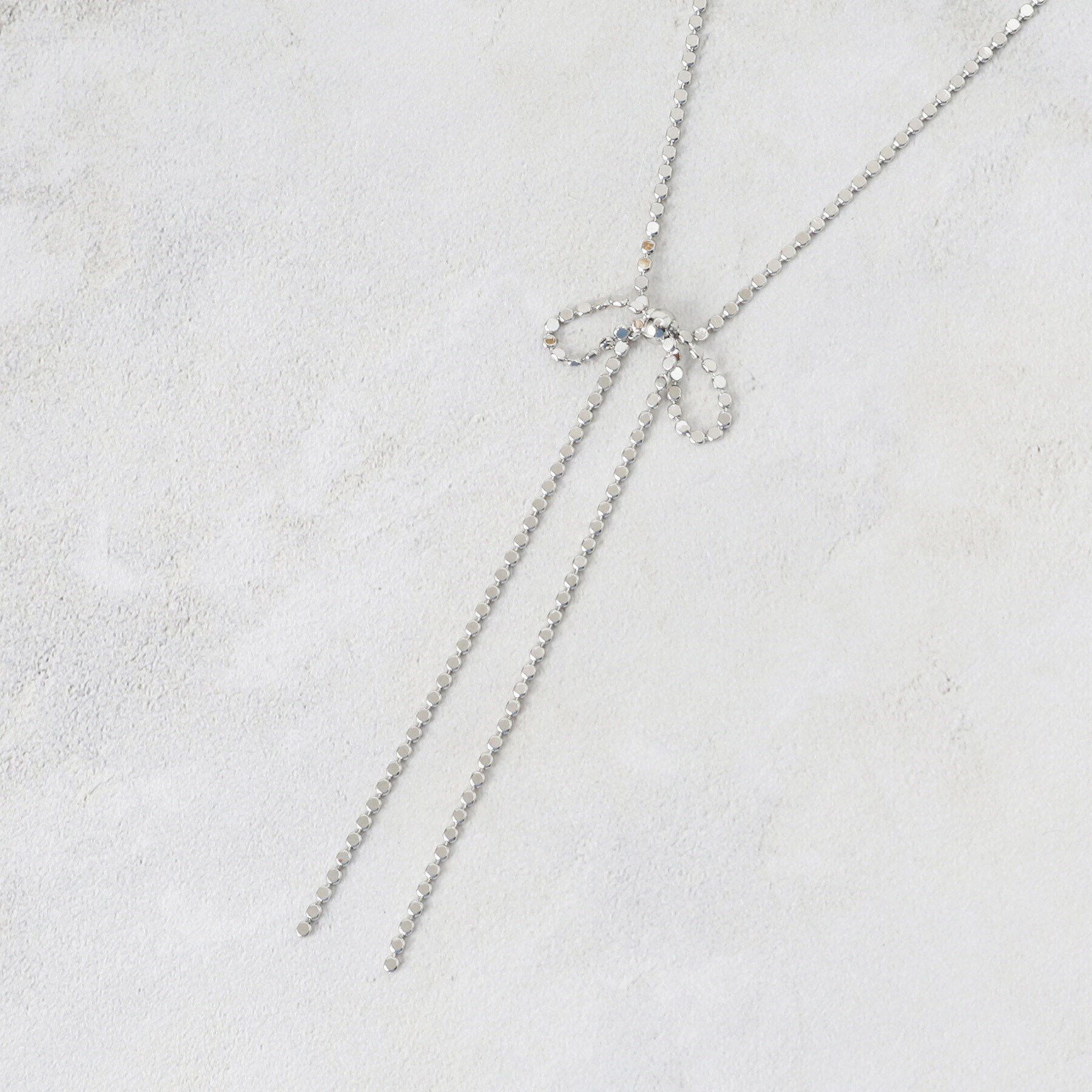 grove「ドットチェーンリボンネックレス」|ネックレス|シルバー(006)