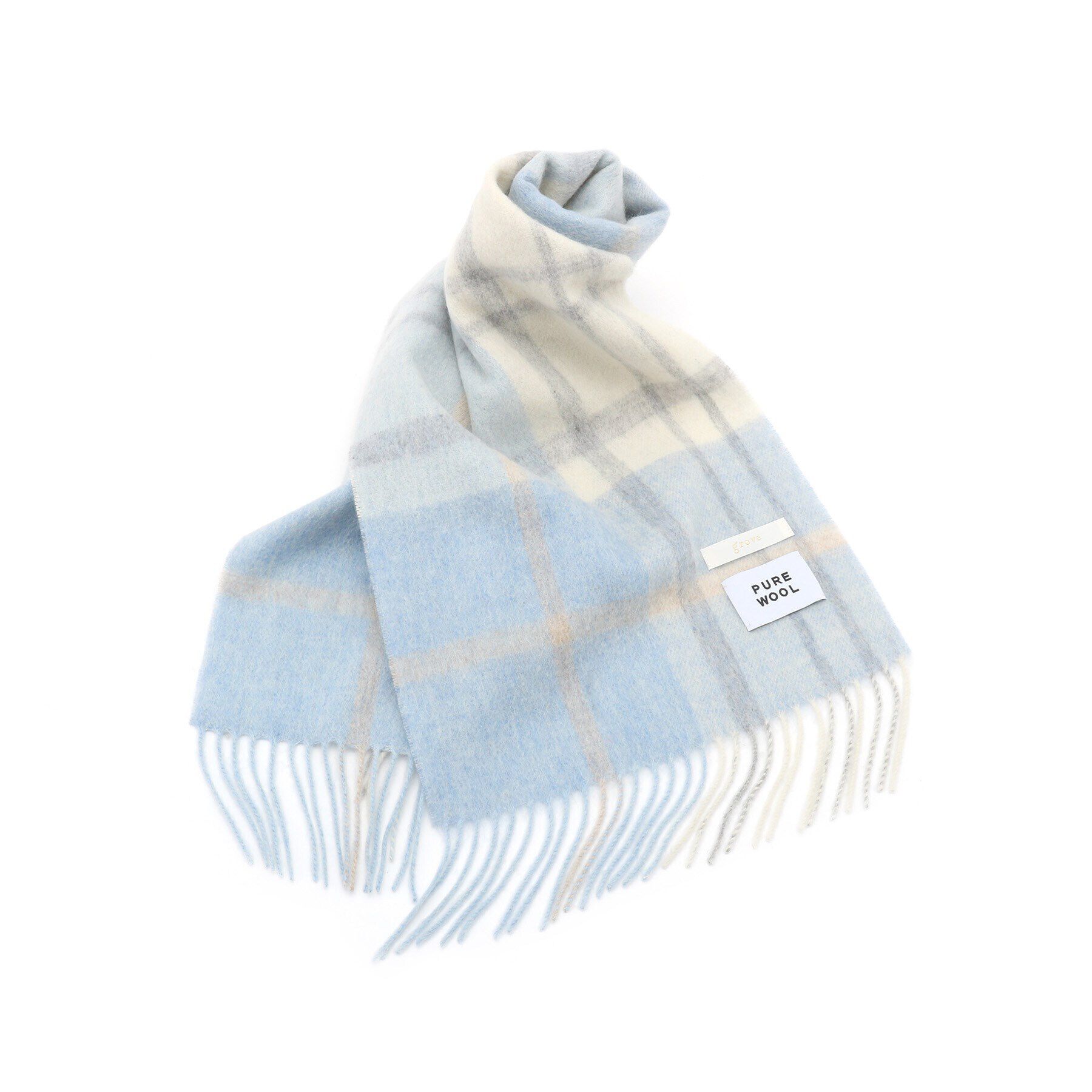 grove「ウールチェックマフラー【手洗い可】」|ストール|