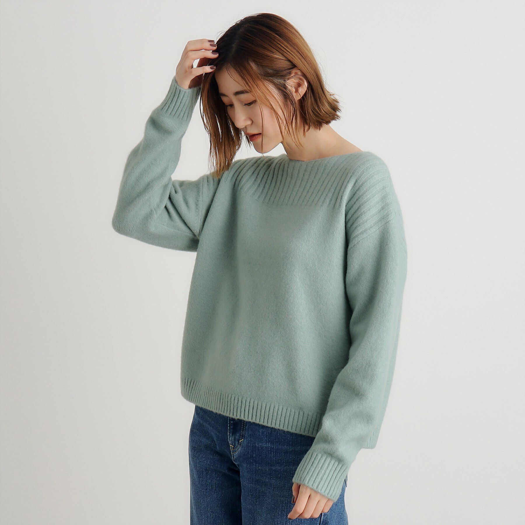 grove「ボートネックヨークリブプルオーバー【洗える】」|ニット・セーター|