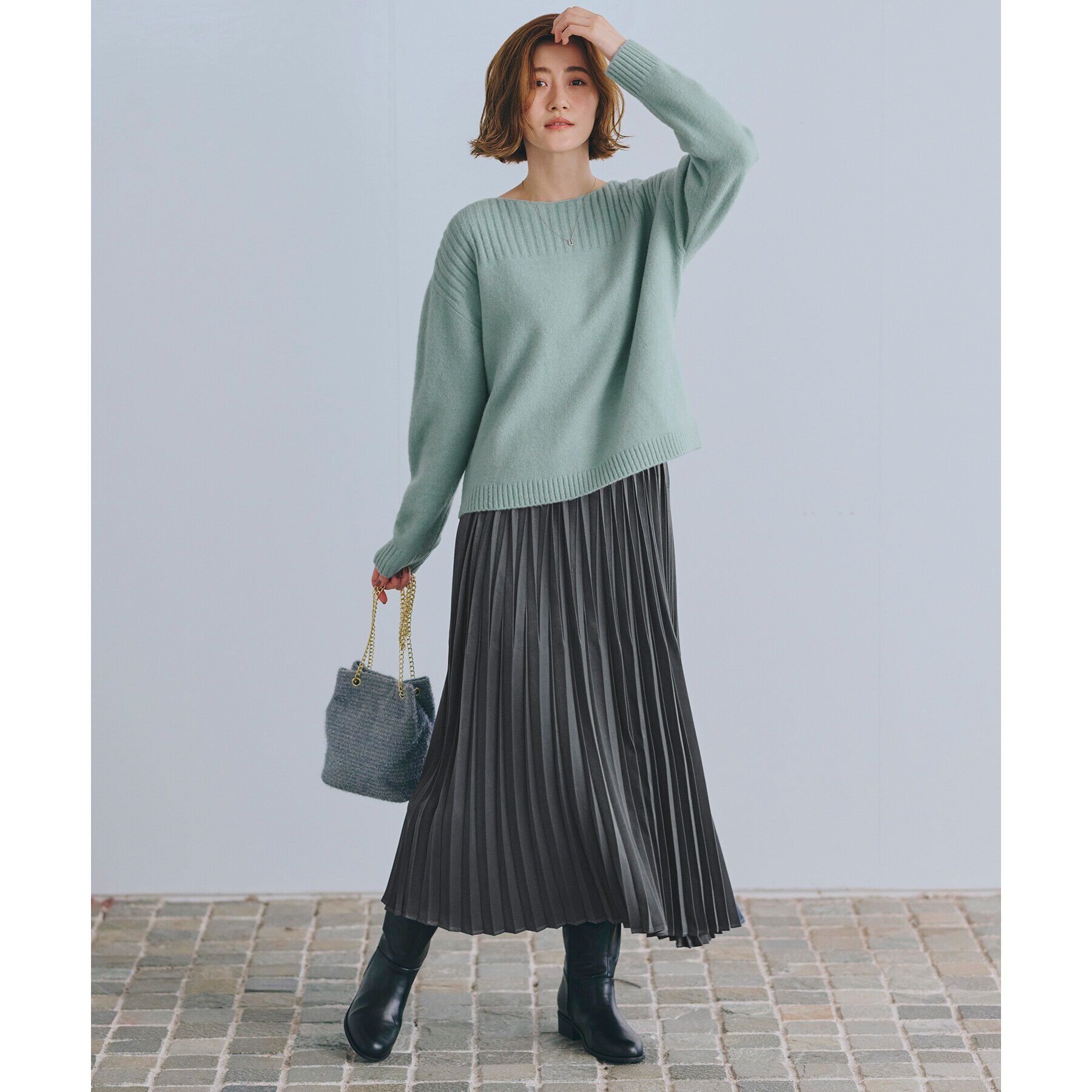 grove「ボートネックヨークリブプルオーバー【洗える】」|ニット・セーター|