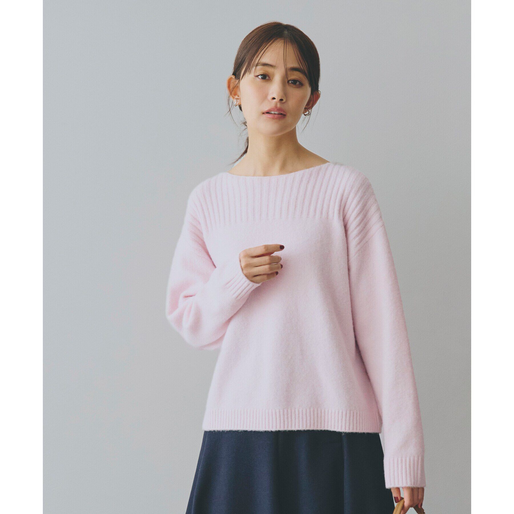 grove「ボートネックヨークリブプルオーバー【洗える】」|ニット・セーター|ライトピンク(070