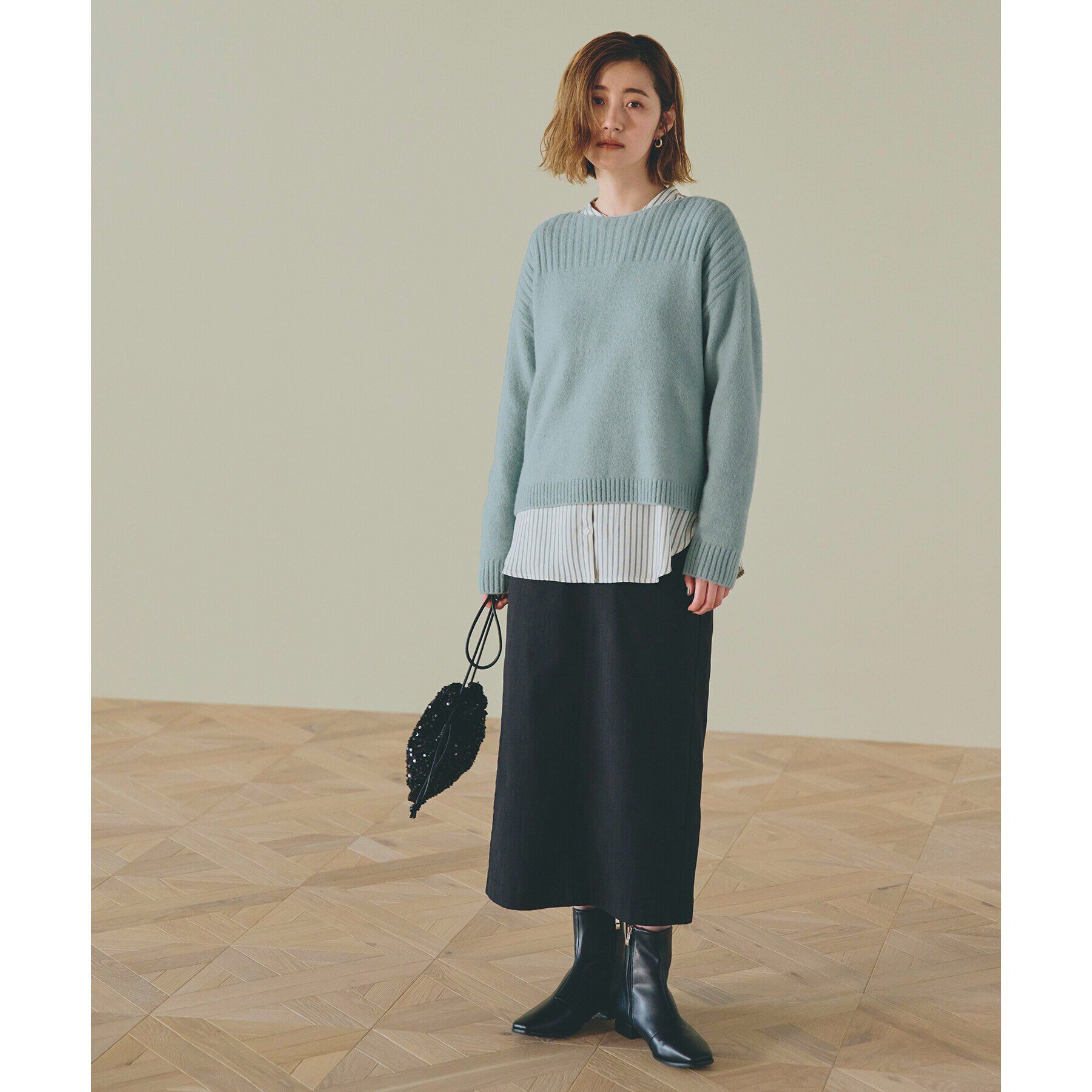 grove「裏起毛ハイパーヘリンボーンタイトスカート」|スカート|