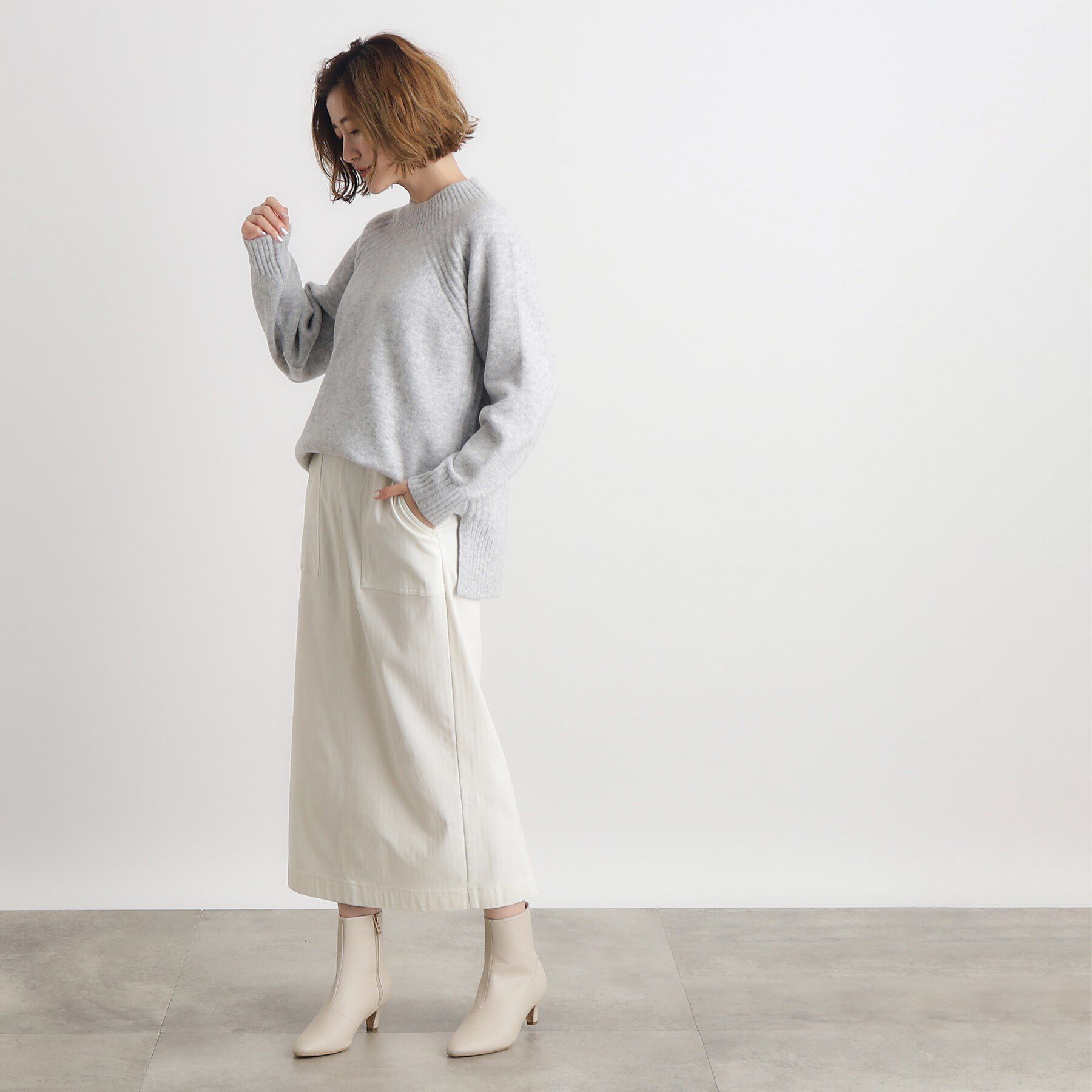 grove「裏起毛ハイパーヘリンボーンタイトスカート」|スカート|