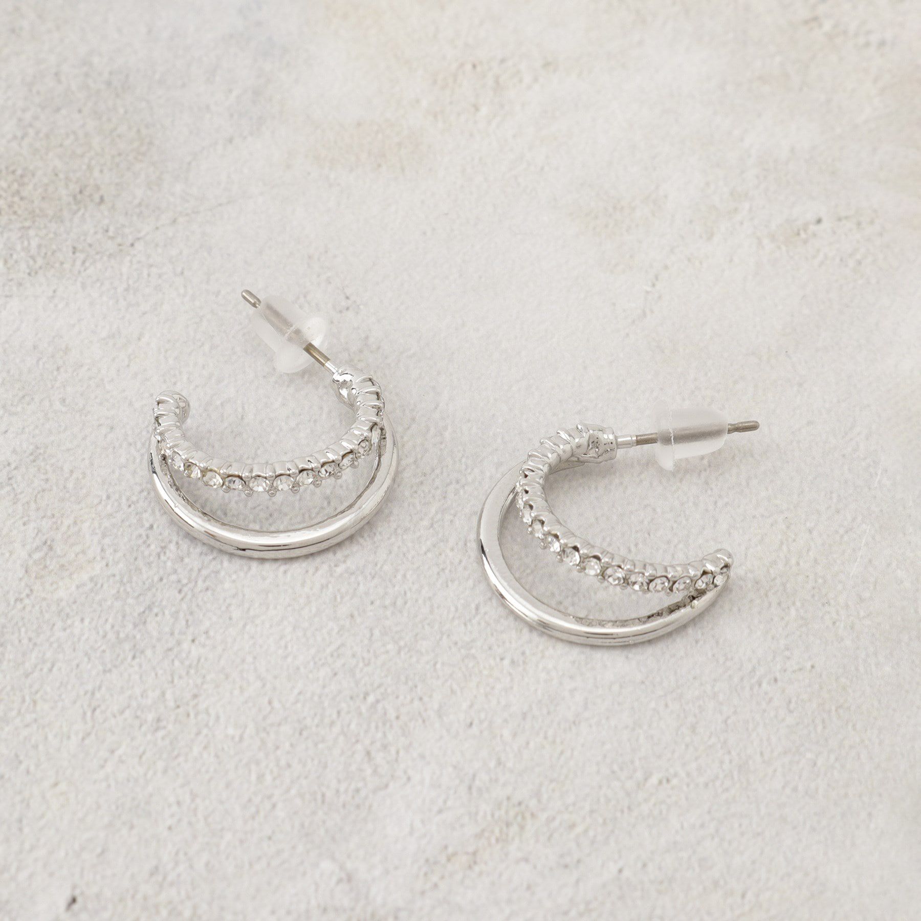 grove「ラインストーンピアス【入卒対応可】」|ピアス|ｼﾙﾊﾞｰ(006)