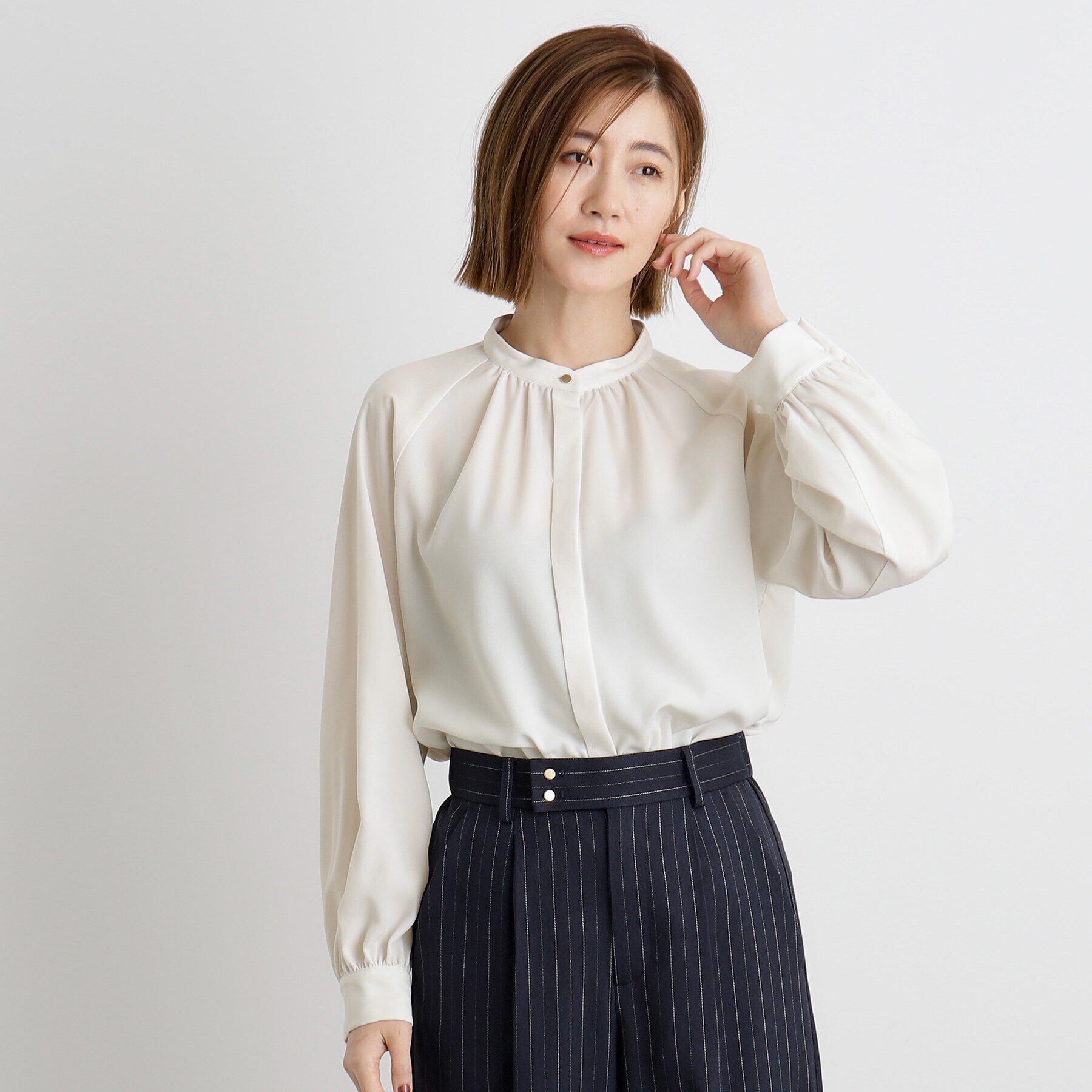 grove「2WAYラグランスリーブボウタイブラウス」|シャツ・ブラウス|