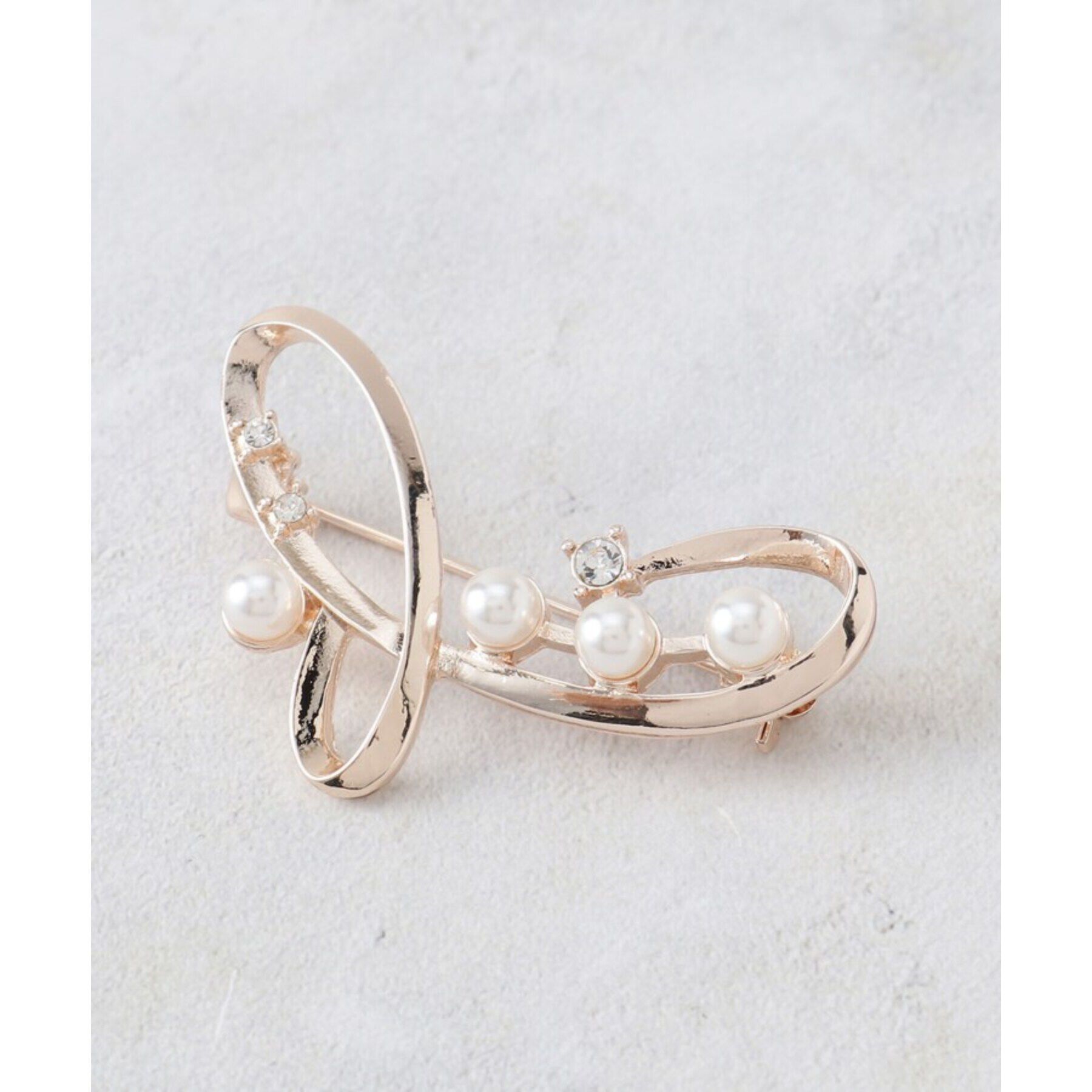 grove「メタルラインビジューパール調ブローチ【入卒対応可】」|ブローチ・コサージュ|