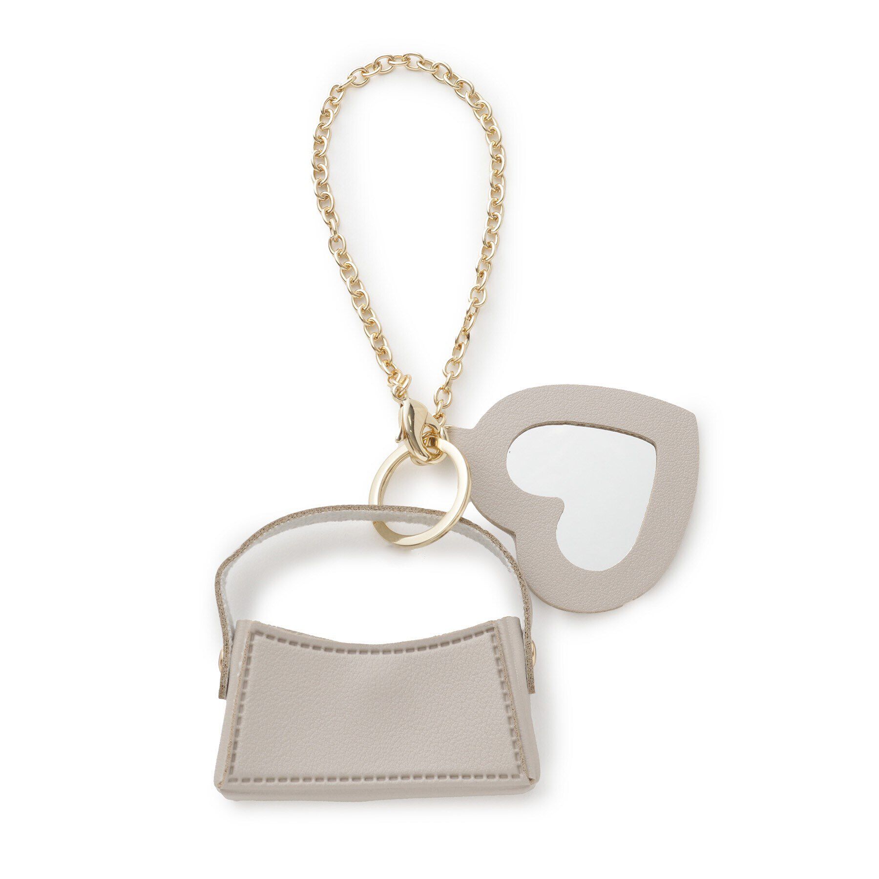 grove「ミニマムバッグハートミラーチャーム」|キーケース|グレー(012)