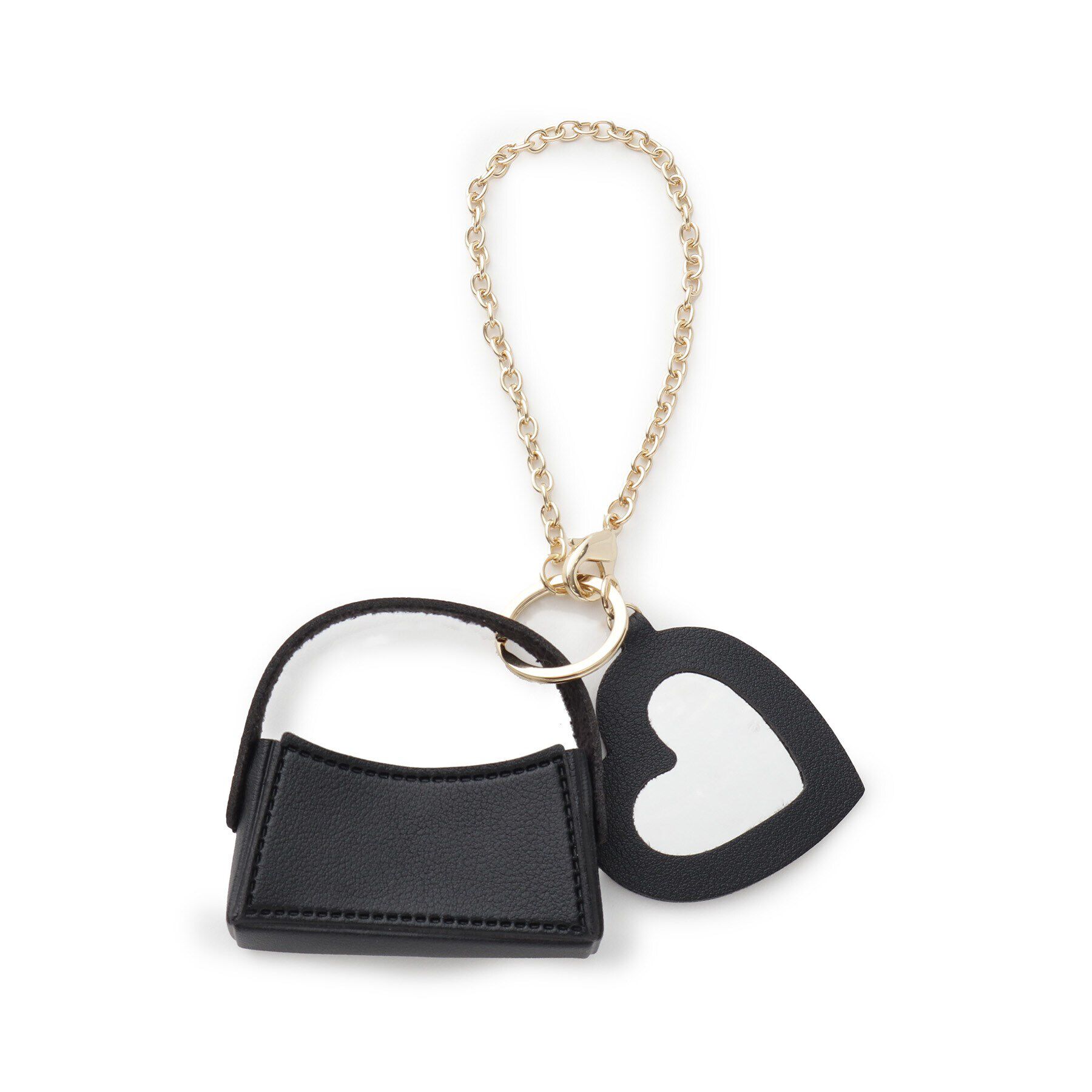 grove「ミニマムバッグハートミラーチャーム」|キーケース|ブラック(019)