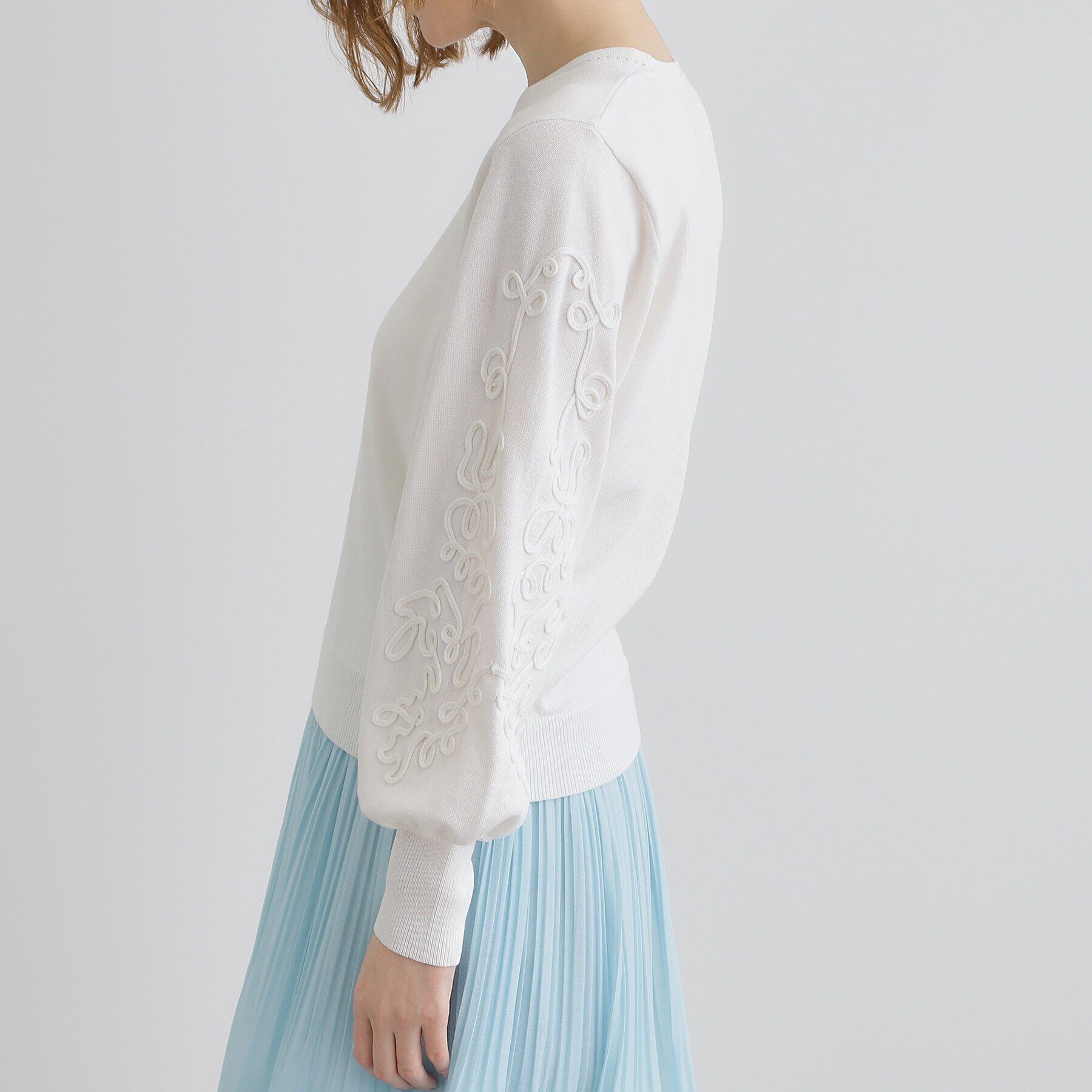 grove「袖コード刺繍ニットプルオーバー」|ニット・セーター|