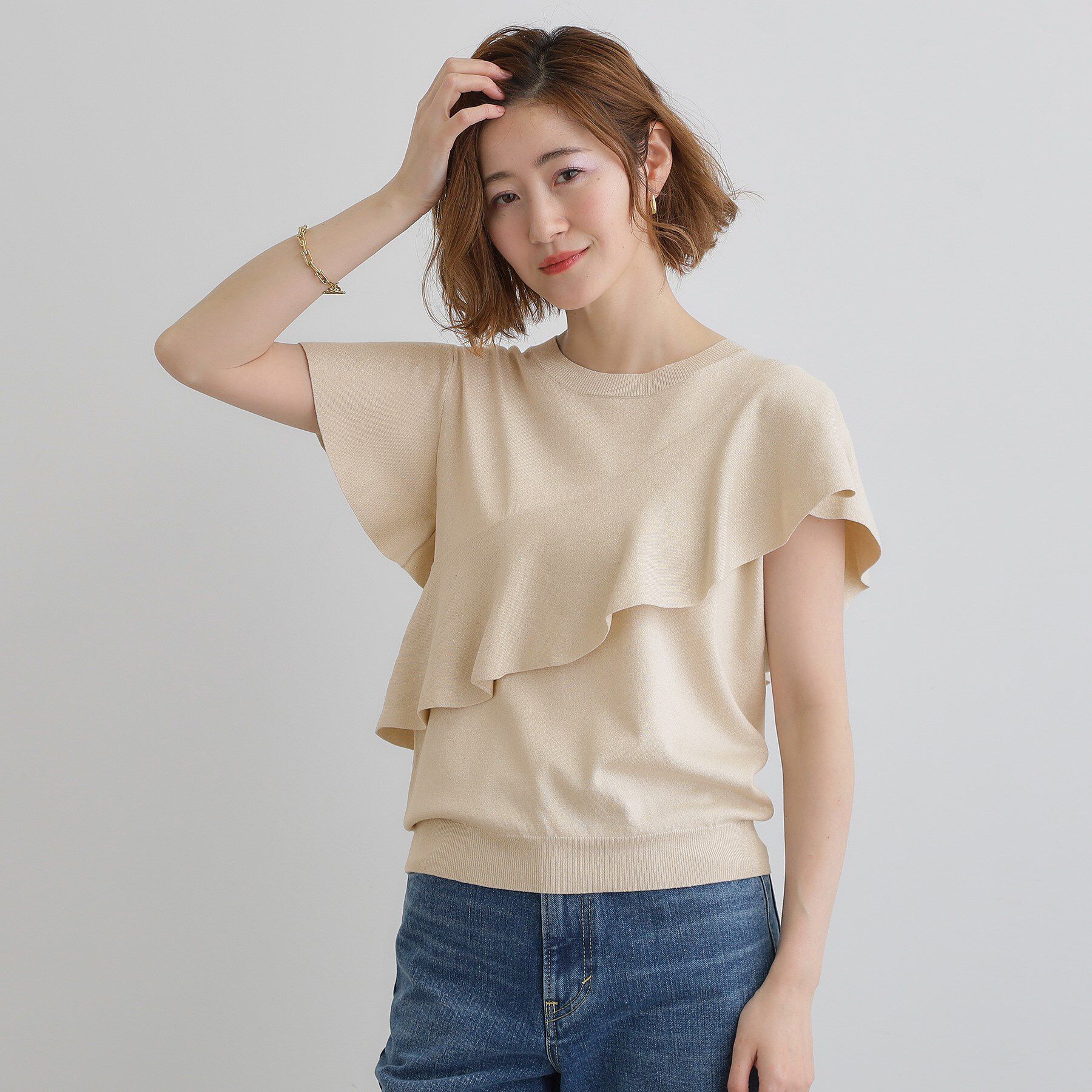 grove「アシメフレアニットプルオーバー」|ニット・セーター|