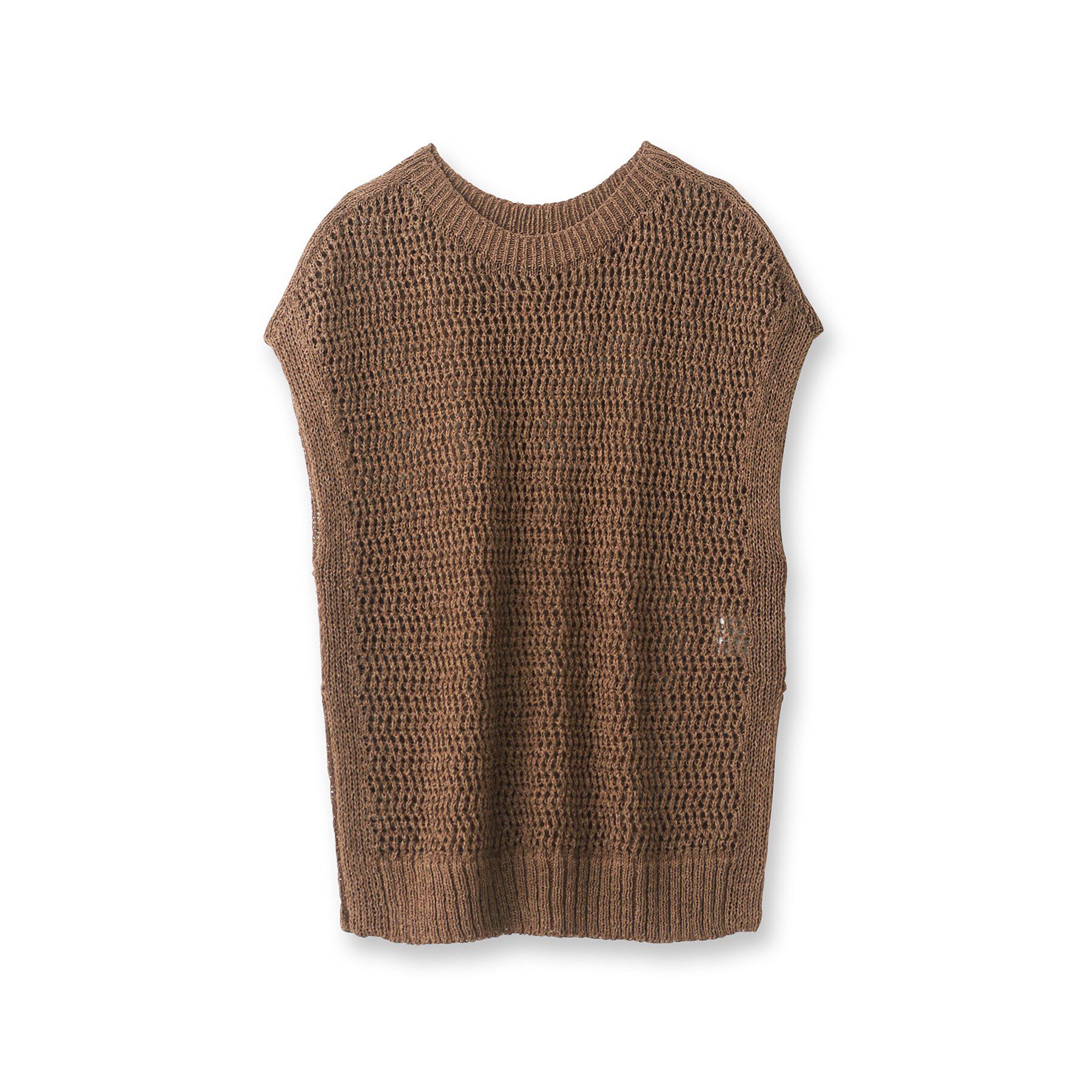 INDIVI「【洗える／ペーパーヤーン】透かし柄ニットベスト」|ニット・セーター|