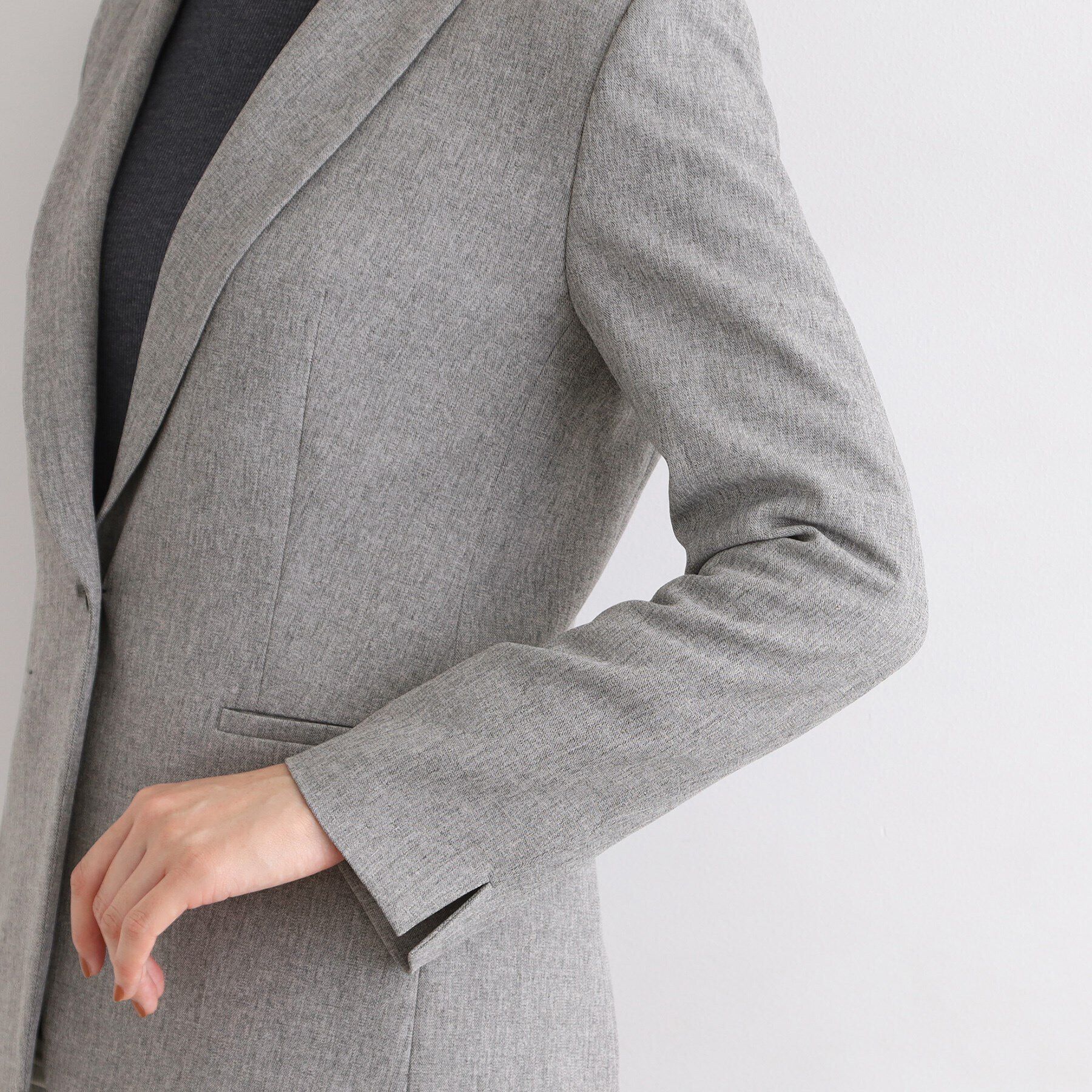 INDIVI「【定番スーツ／洗える／メランジ】ウールライクテーラードジャケット」|スーツ|