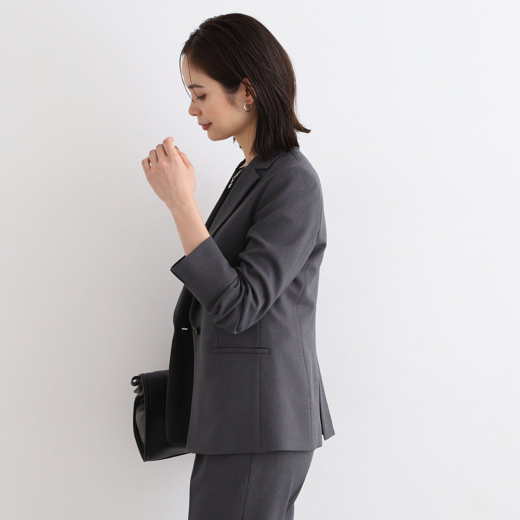 INDIVI「【定番スーツ／洗える／メランジ】ウールライクテーラードジャケット」|スーツ|