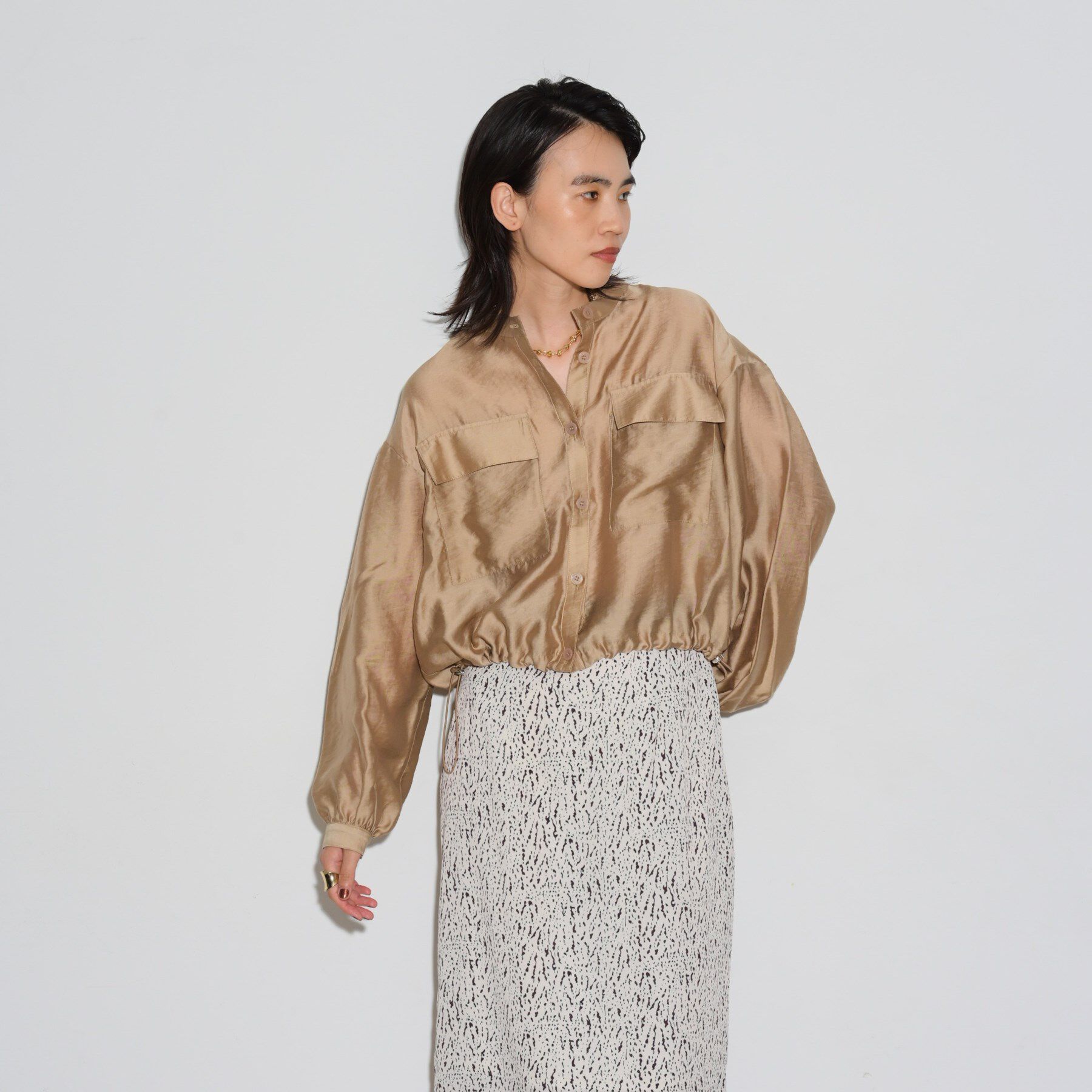 GALLEST「シアーローンブルゾンシャツ」|ブルゾン・スタジャン|